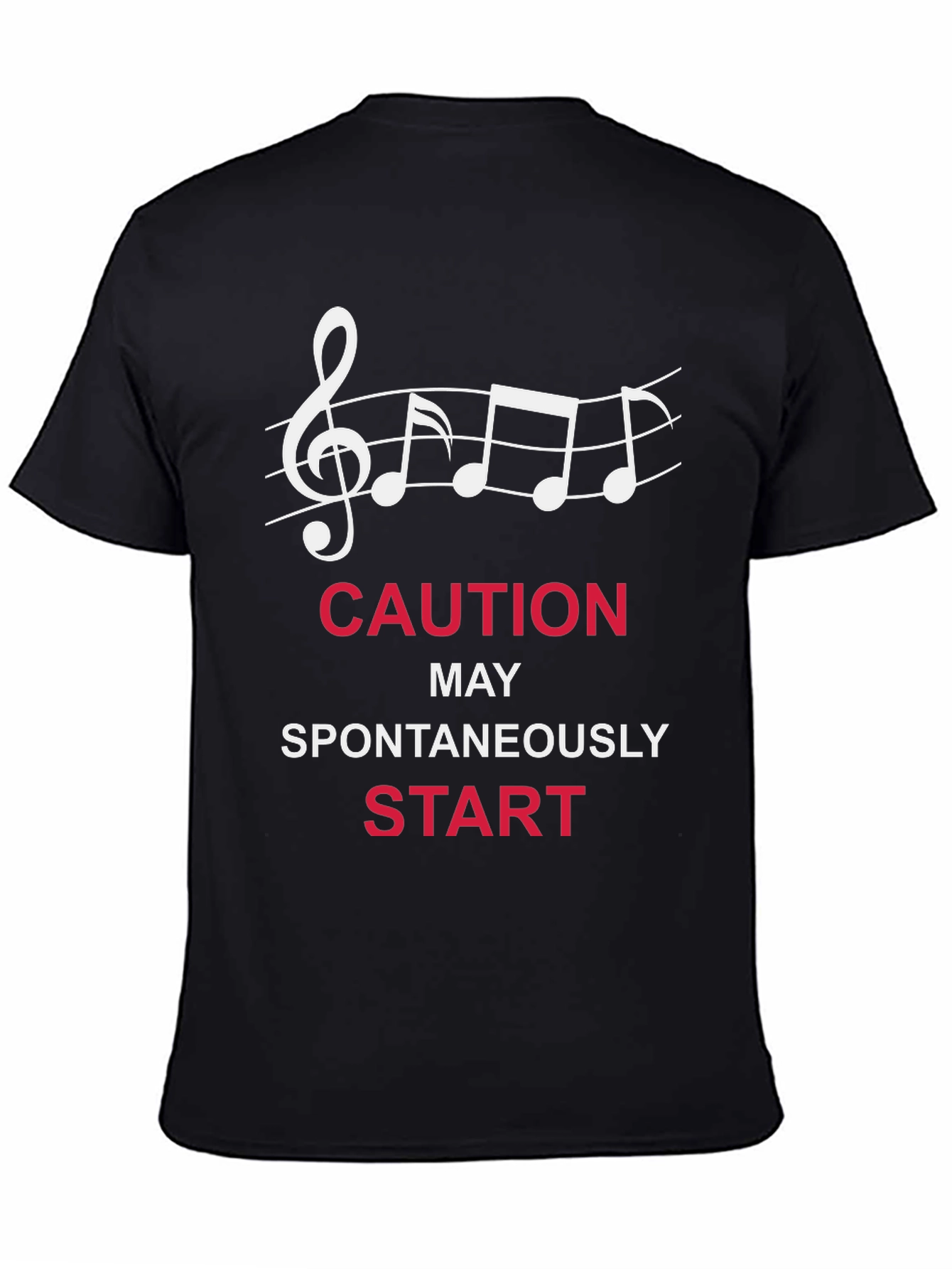 Caution May Spontaneously Start - Music T-Shirt