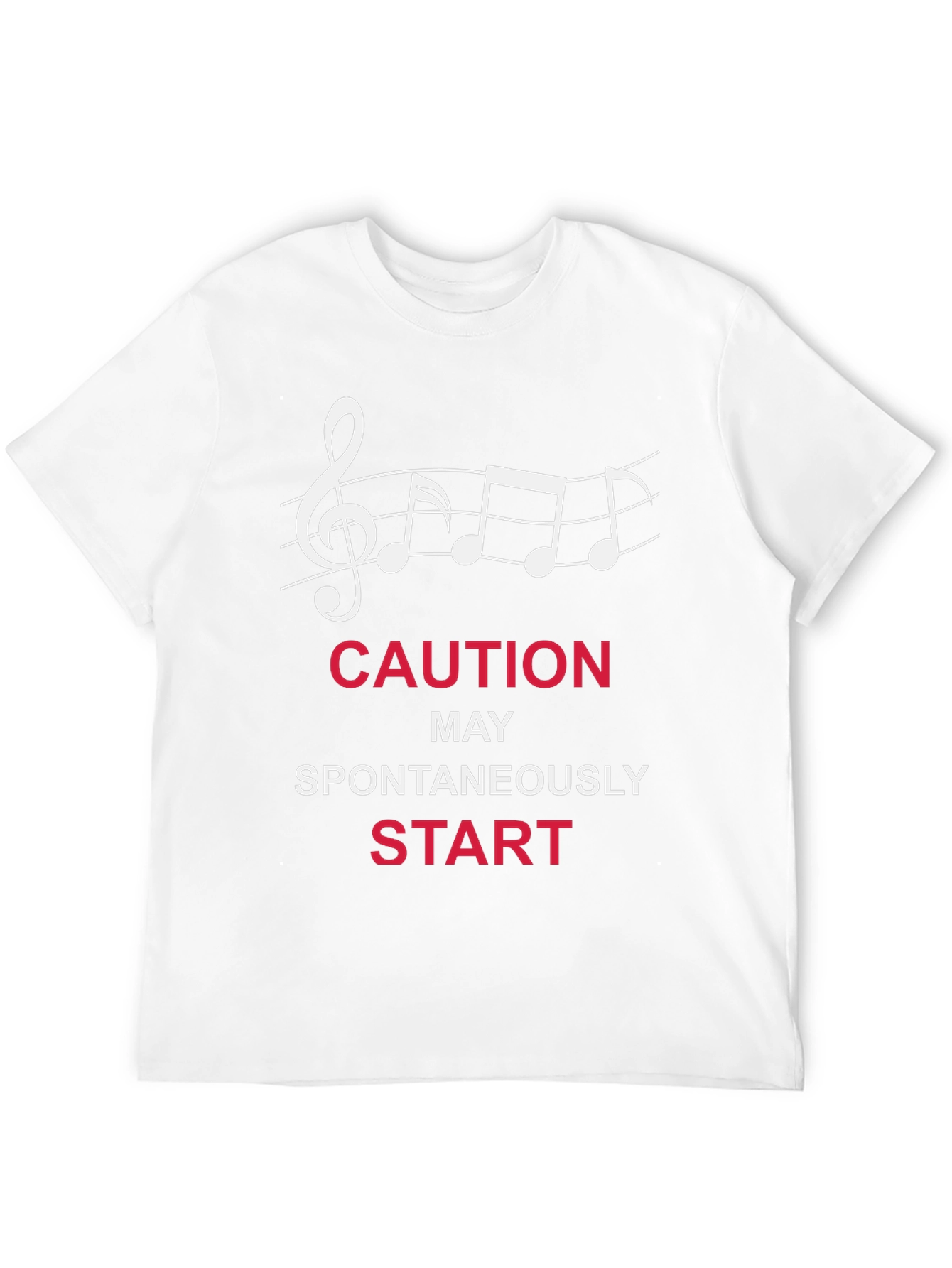 Caution May Spontaneously Start - Music T-Shirt