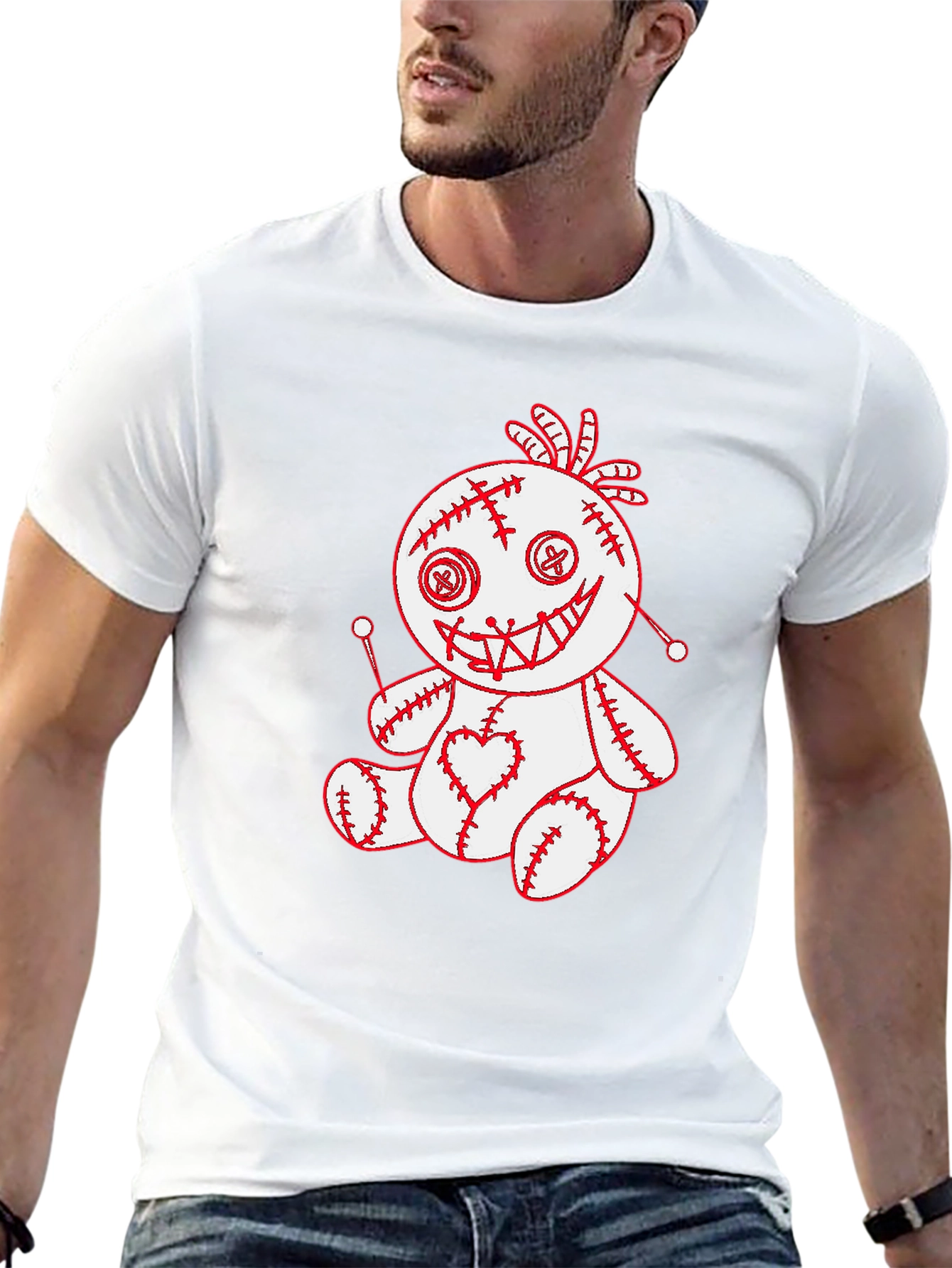 Voodoo Doll Graphic Tee - Spooky Cute T-Shirt