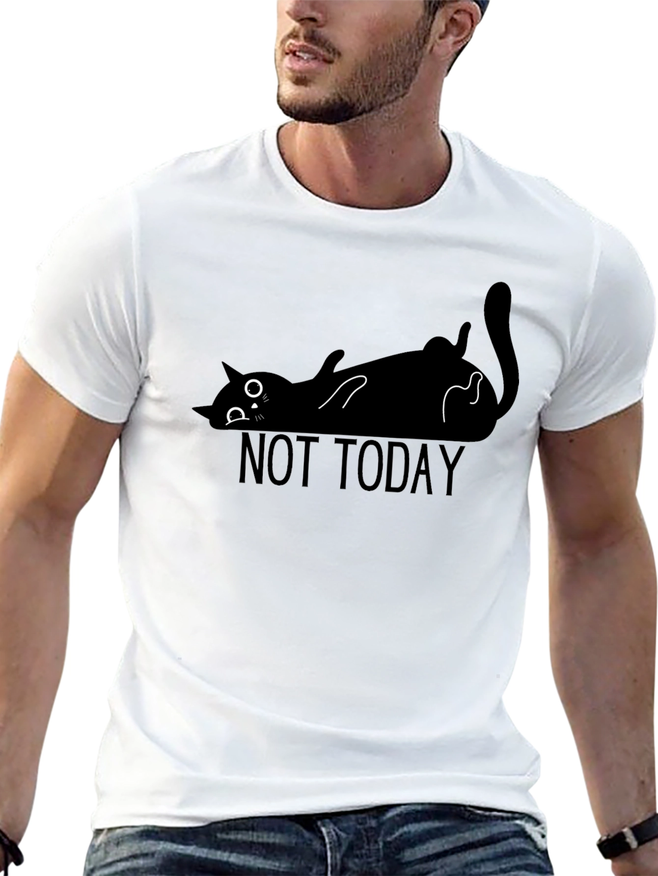 Not Today Cat T-Shirt - Lazy Funny Graphic Tee