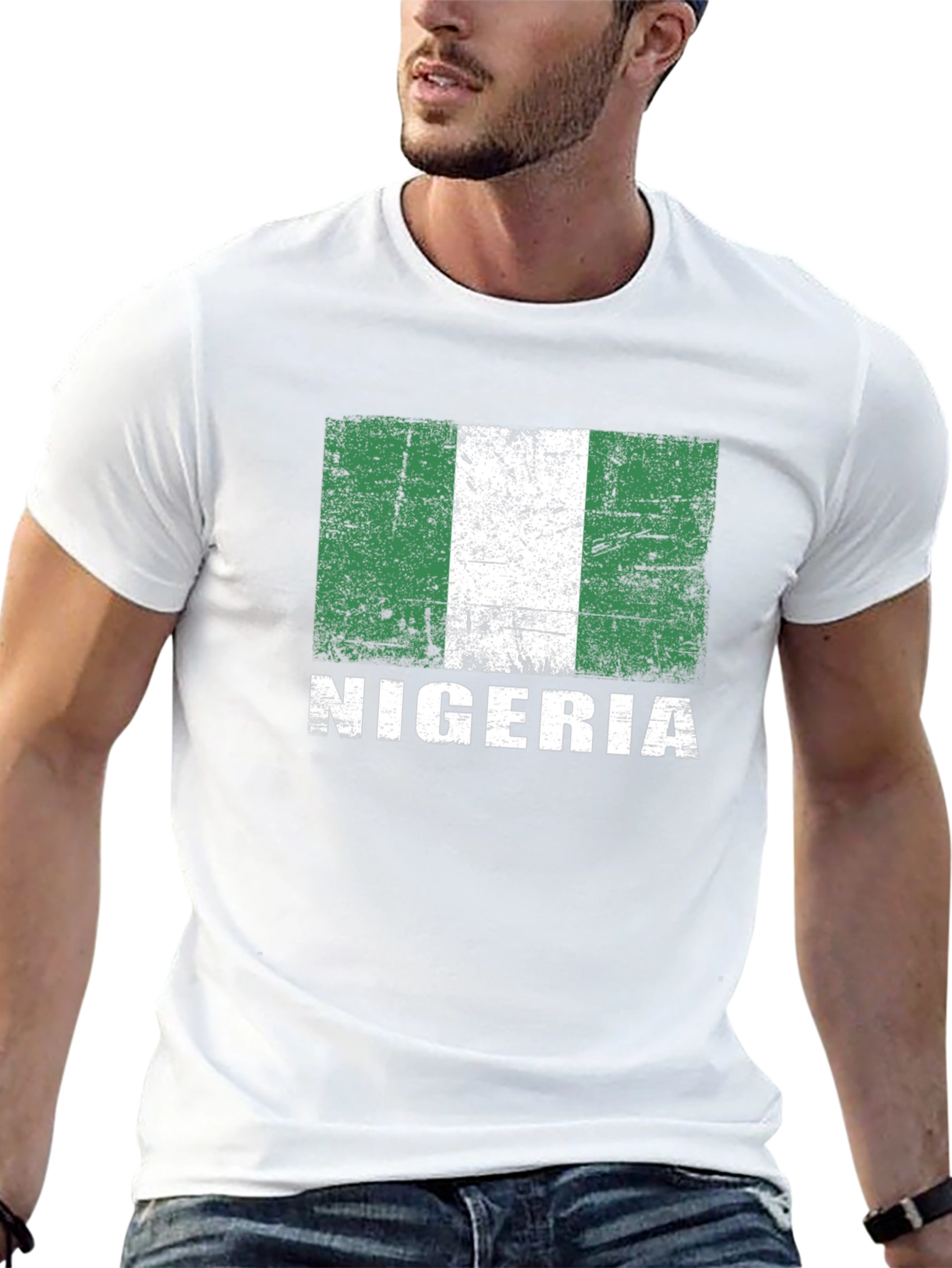 Nigeria Flag T-Shirt - Distressed Graphic Tee