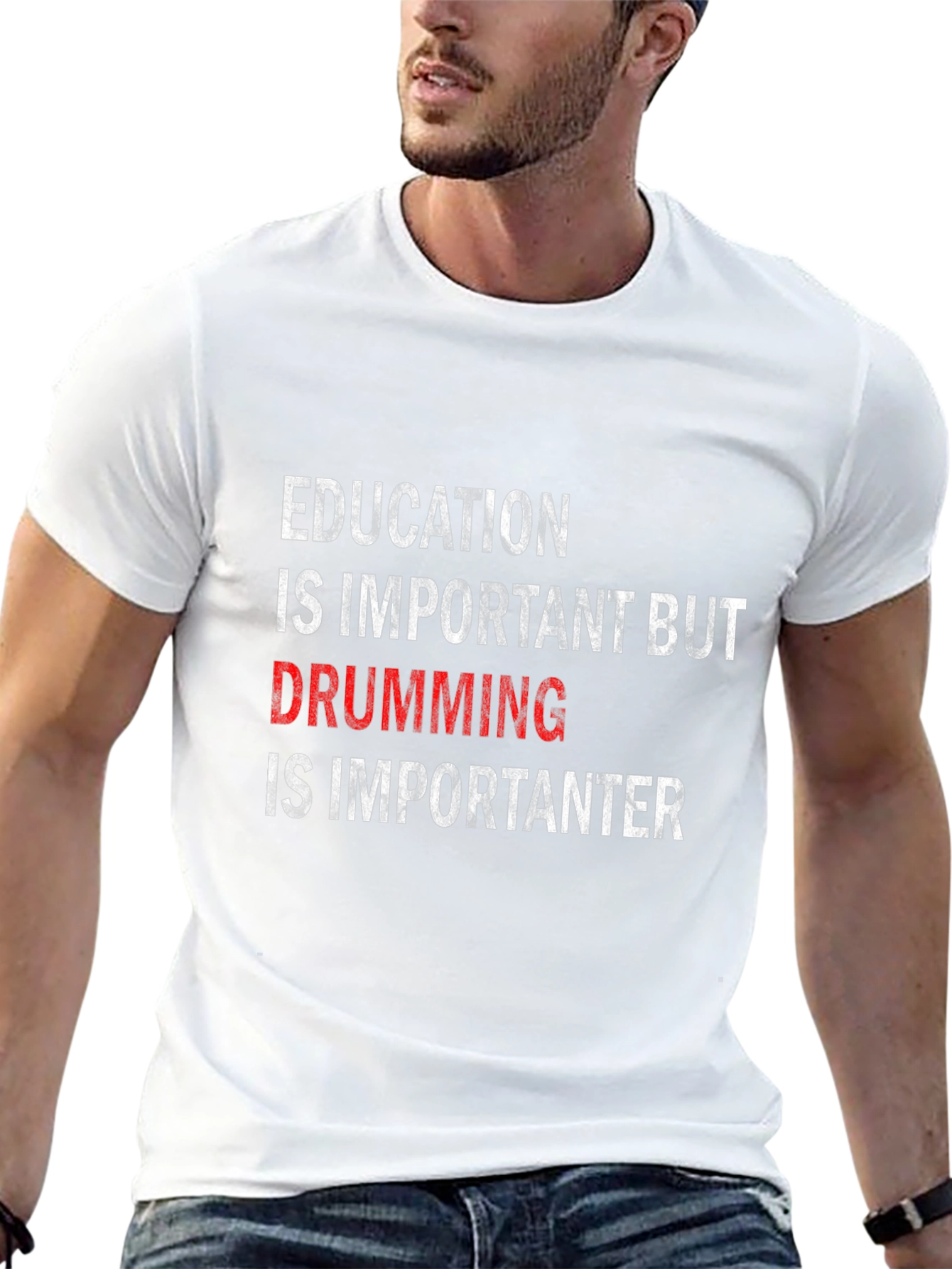Drumming is Importanter T-Shirt - Black Cotton Tee