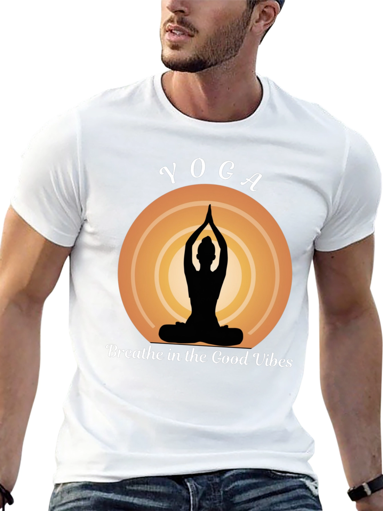Yoga Vibes Graphic Tee - Breathe Good Vibes