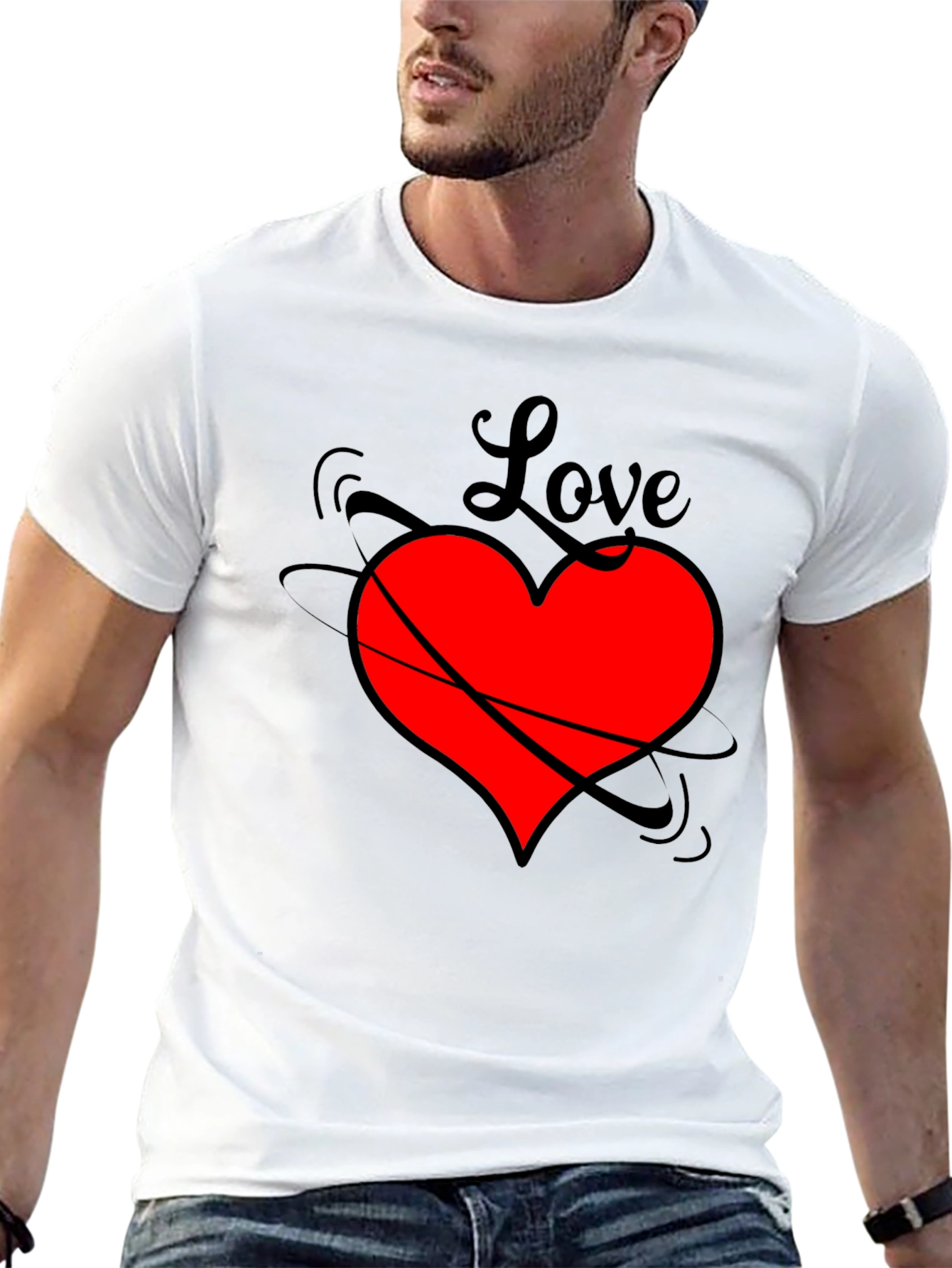 Love Heart Black T-Shirt - Stylish Graphic Tee