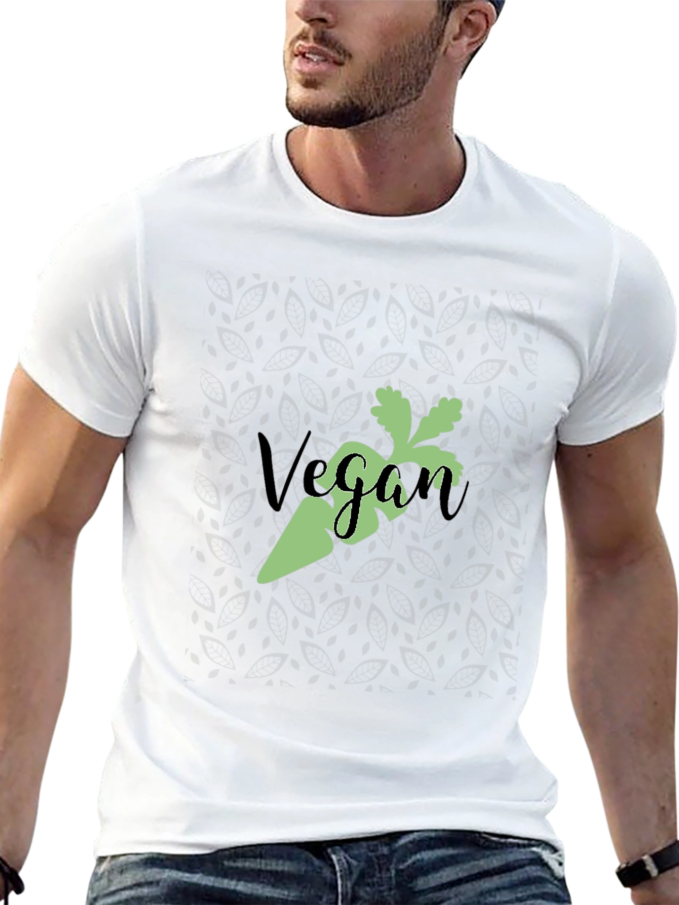 Vegan Carrot Graphic Tee - Black Soft Cotton