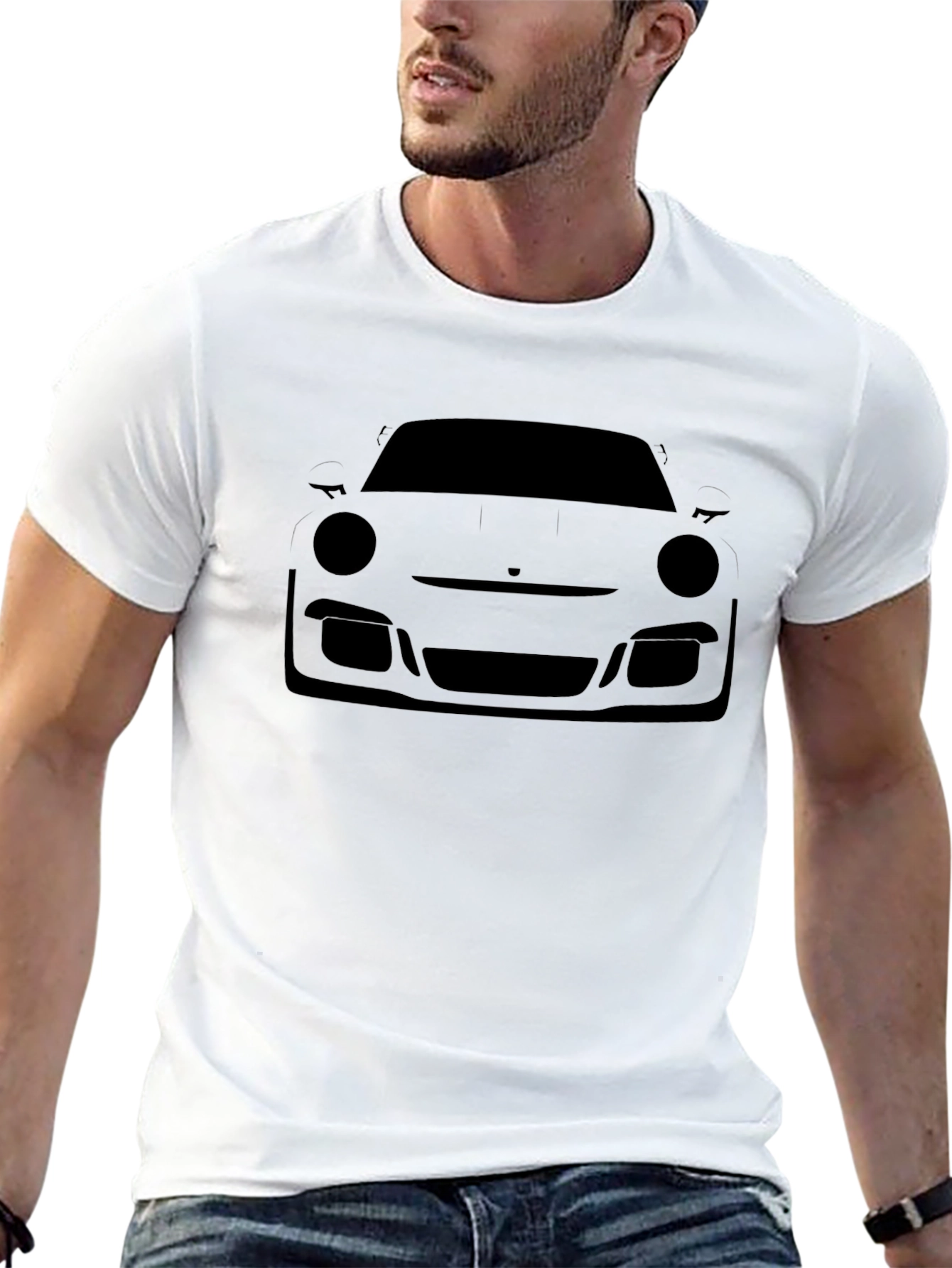 Porsche Silhouette Black T-Shirt - Mens Casual Tee