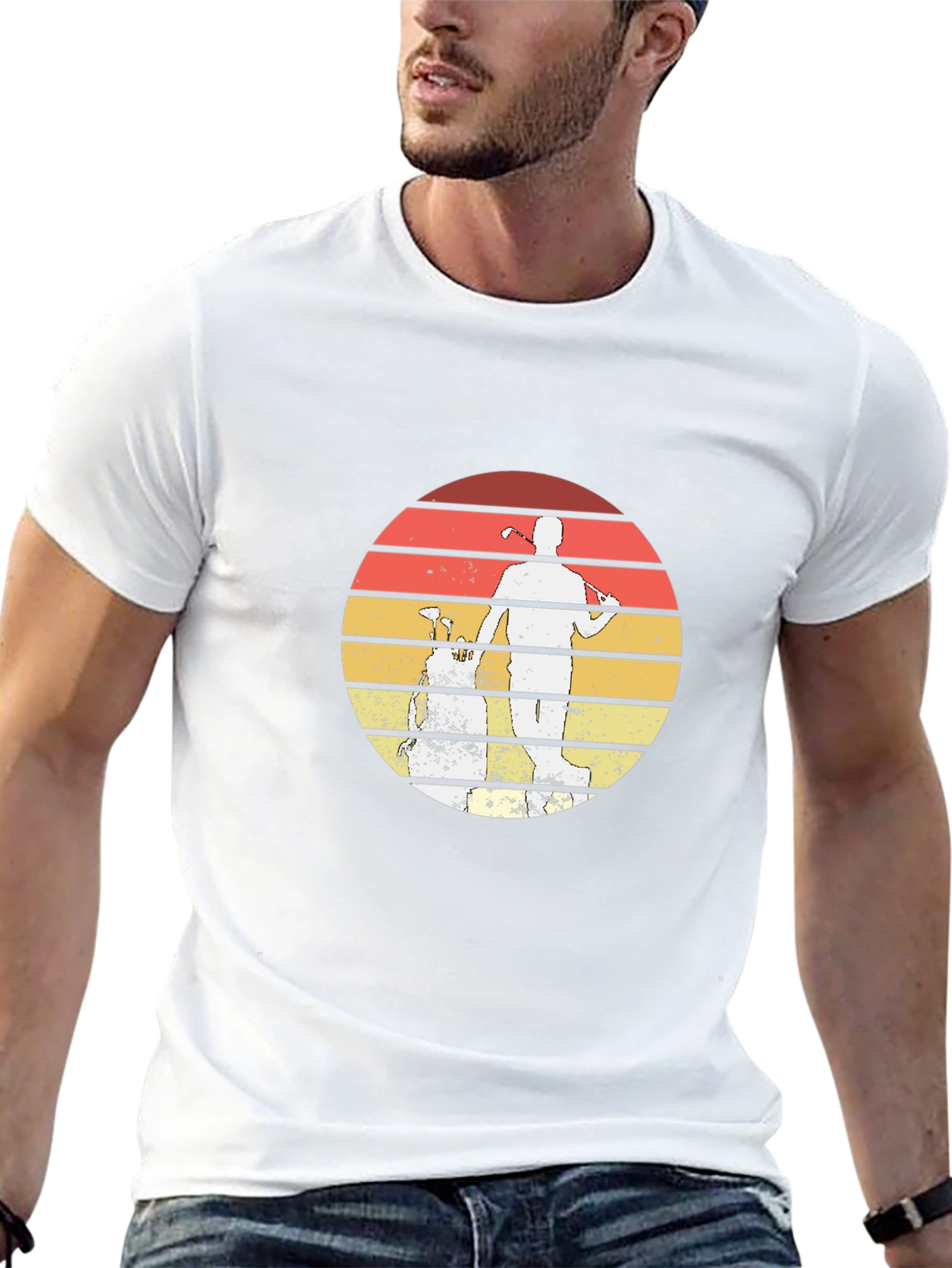 Retro Golf Sunset Graphic T-Shirt