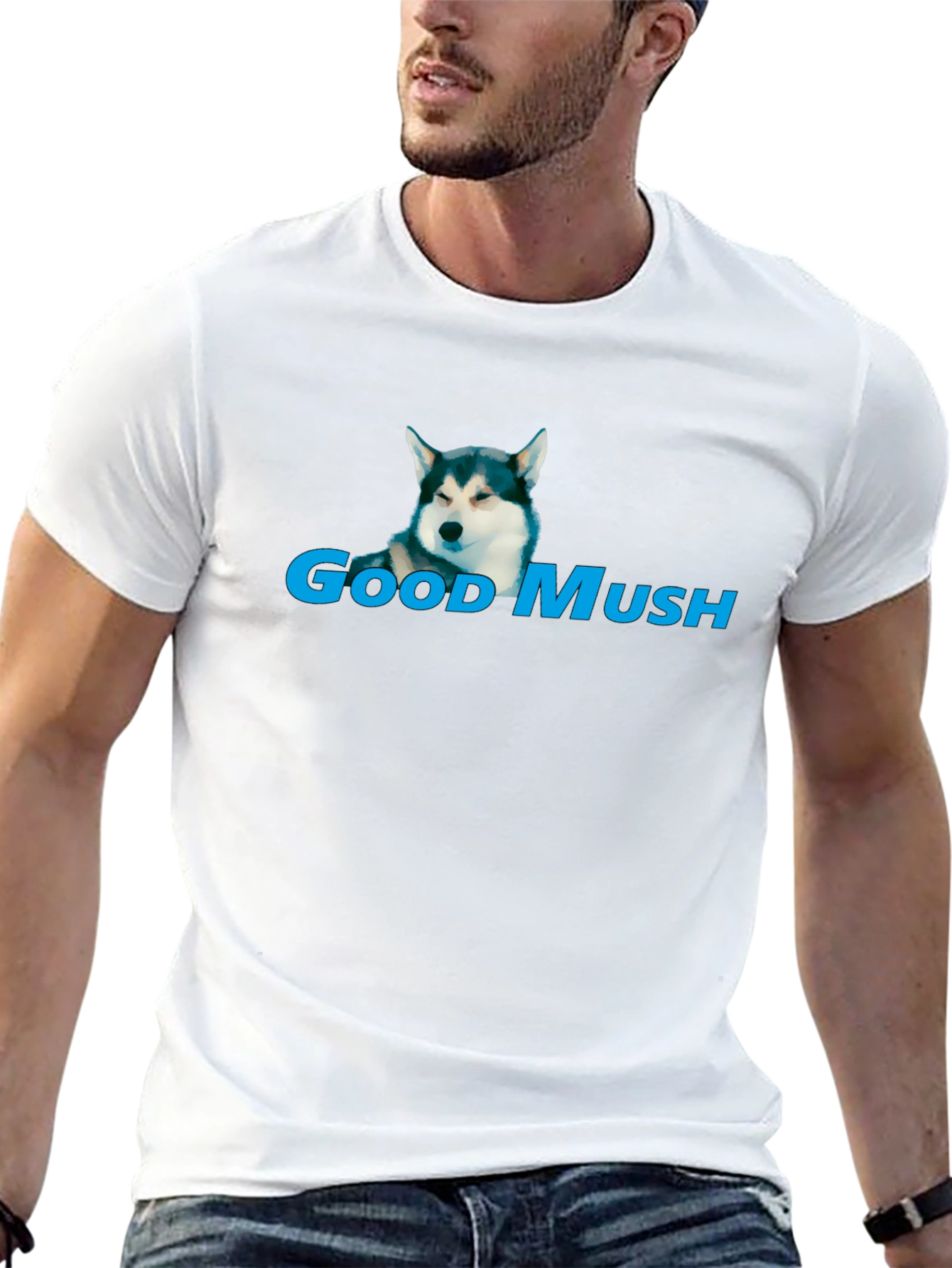 Good Mush Husky Graphic Black T-Shirt
