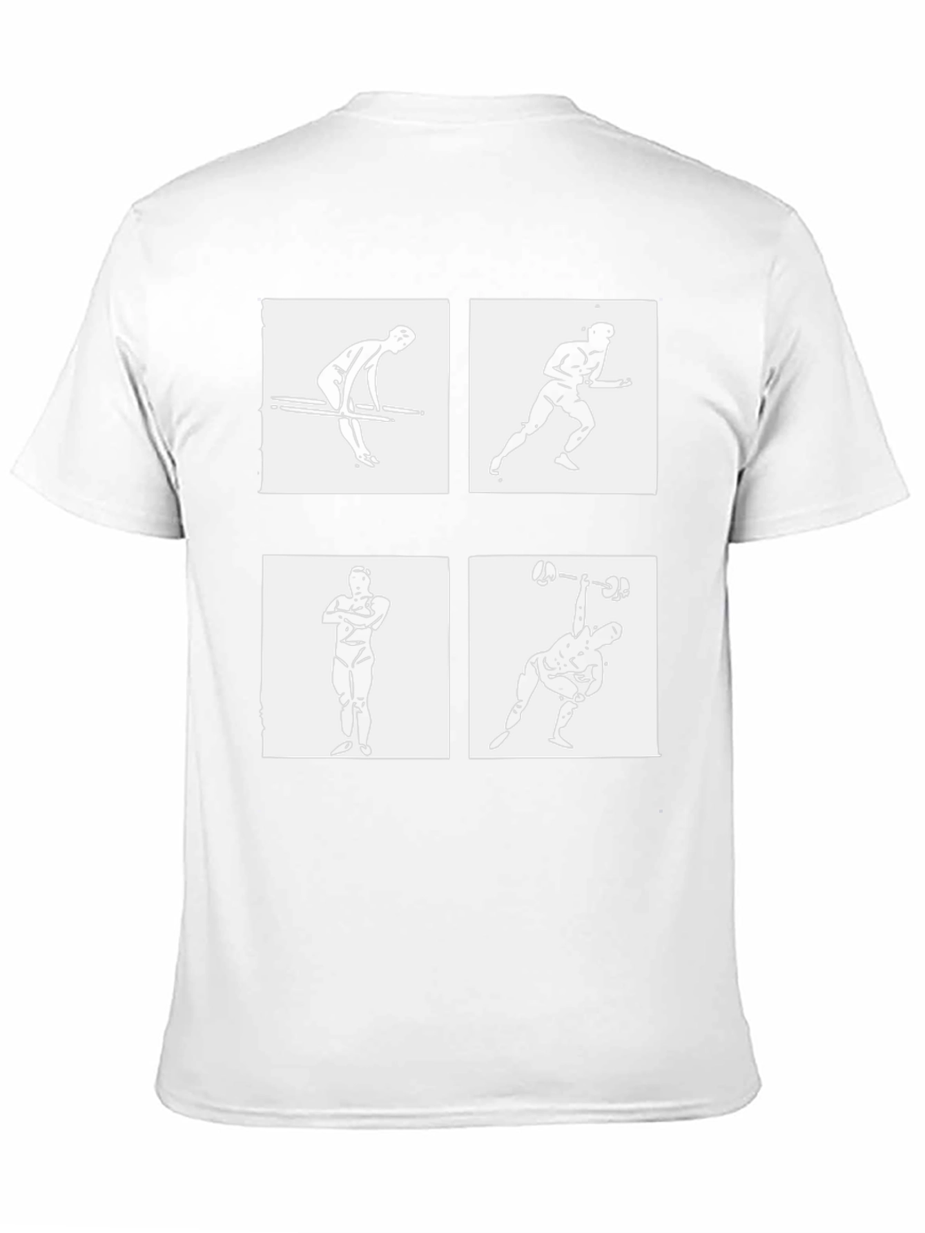 Mens Black Graphic Tee - Exercise Icons