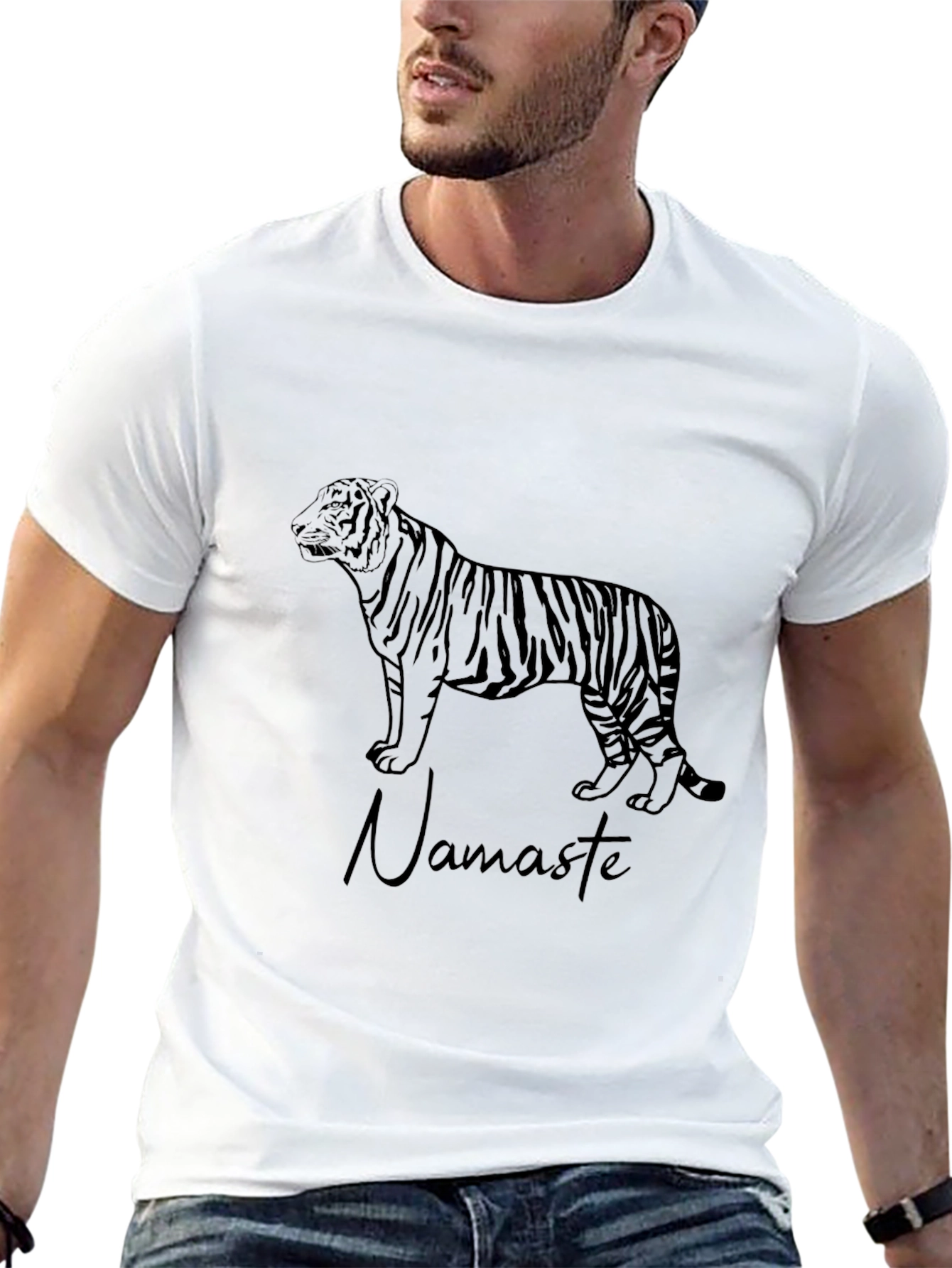 Tiger Namaste Black Graphic Tee