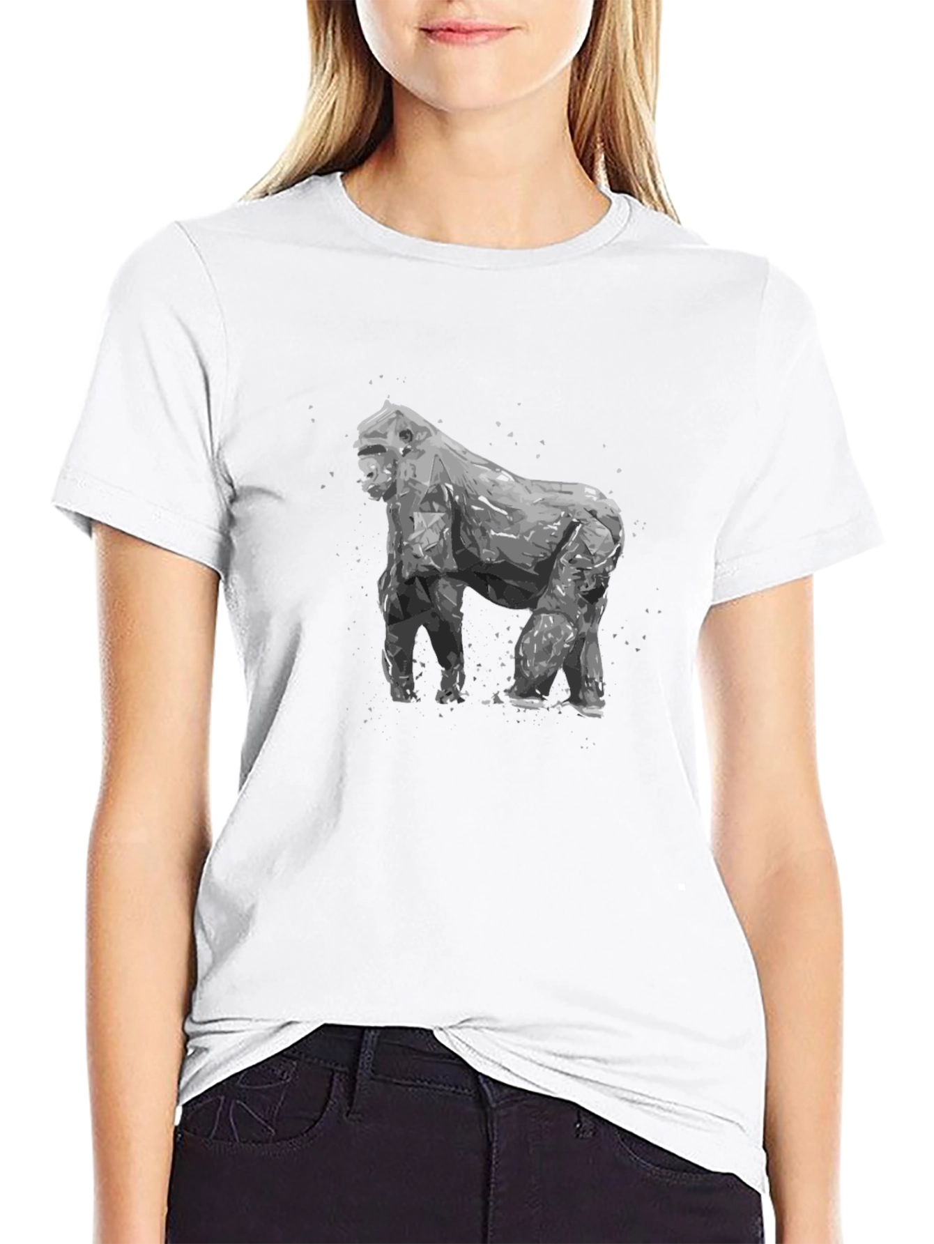 Geometric Gorilla Graphic Tee - Mens Black T-Shirt