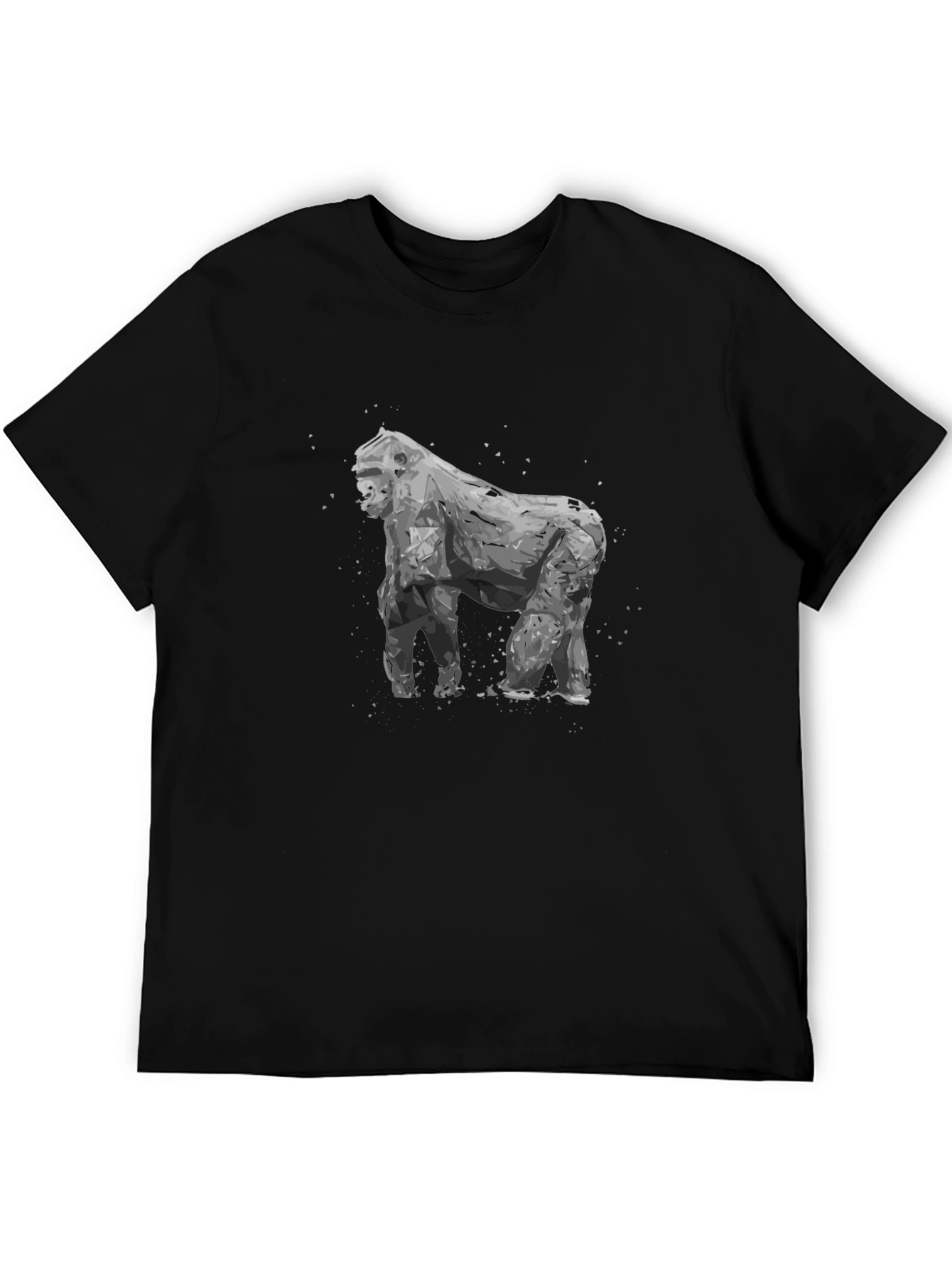 Geometric Gorilla Graphic Tee - Mens Black T-Shirt