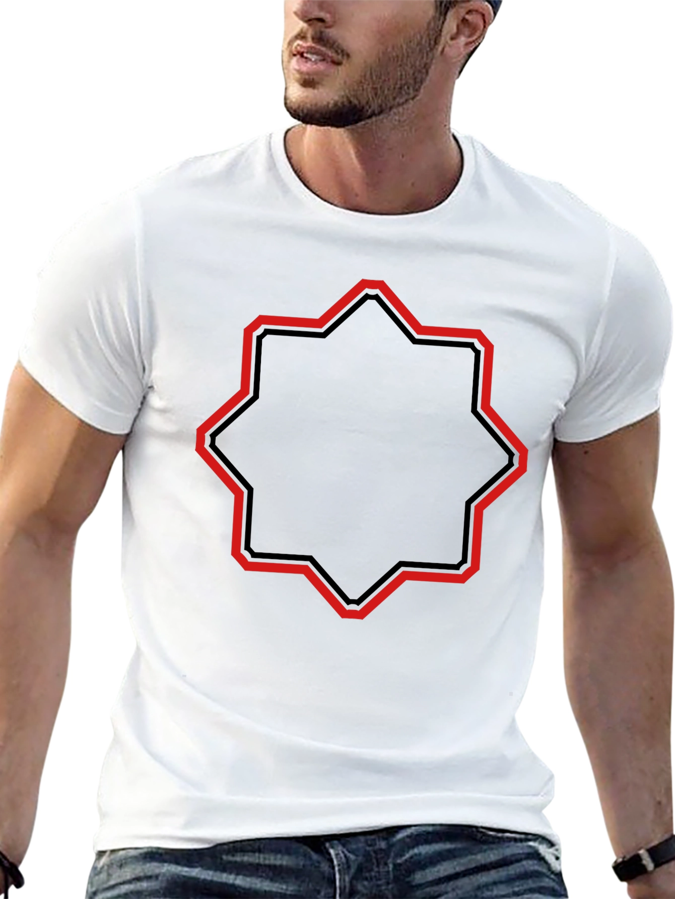 Geometric Star Graphic Tee - Modern Style