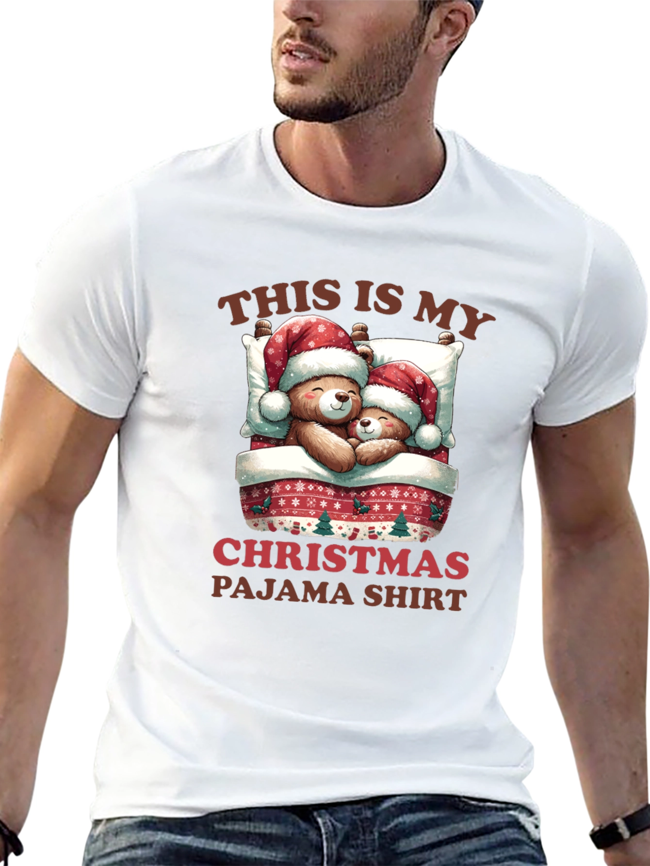 Christmas Pajama Shirt - Teddy Bear Holiday Apparel