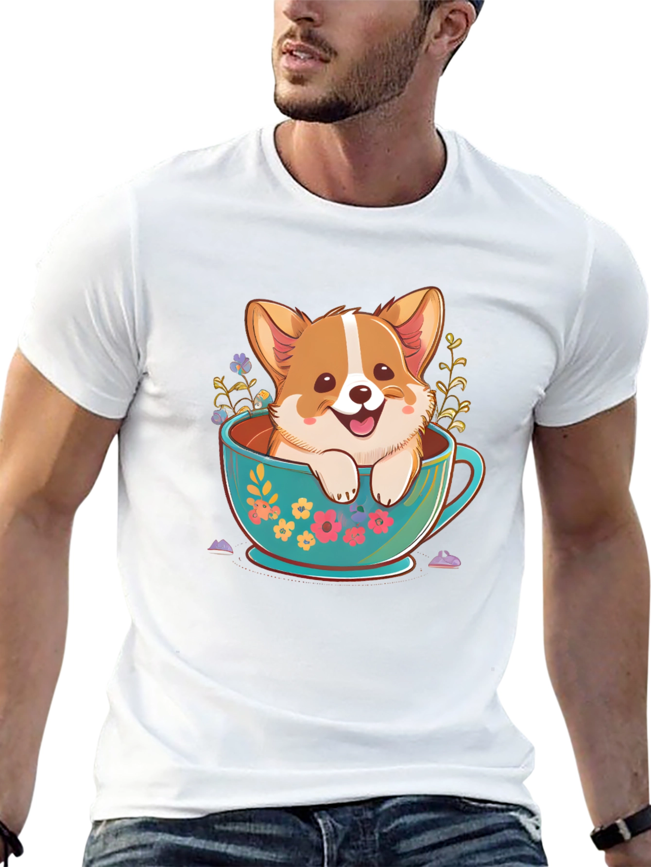 Corgi in Teacup Graphic Tee