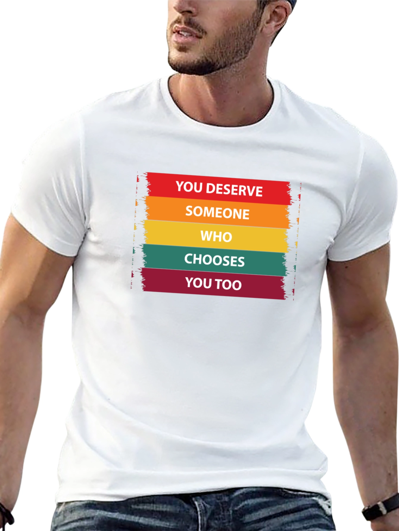 You Deserve Someone Tee - Black Cotton Graphic T-Shirt