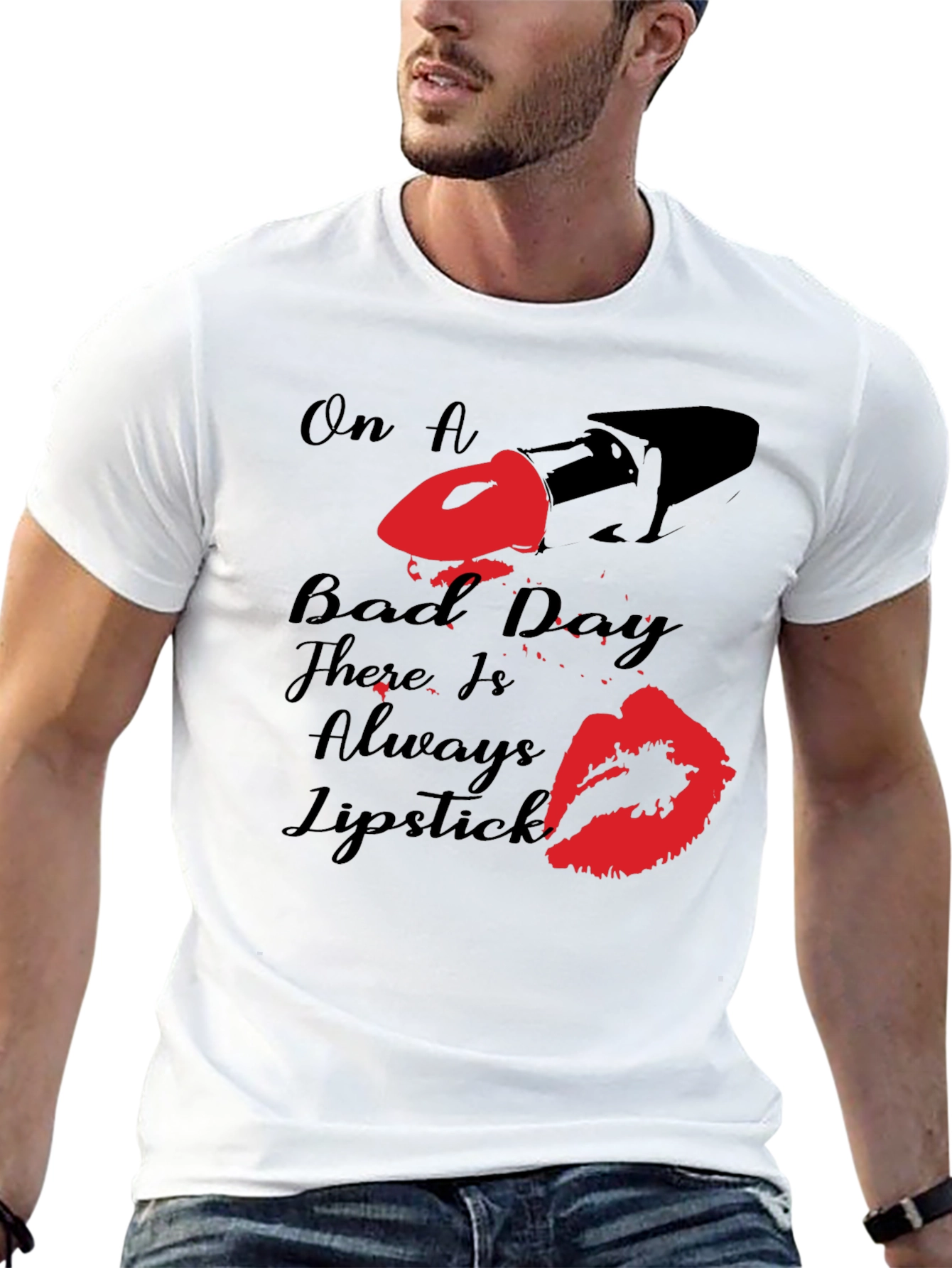 On A Bad Day Lipstick T-Shirt