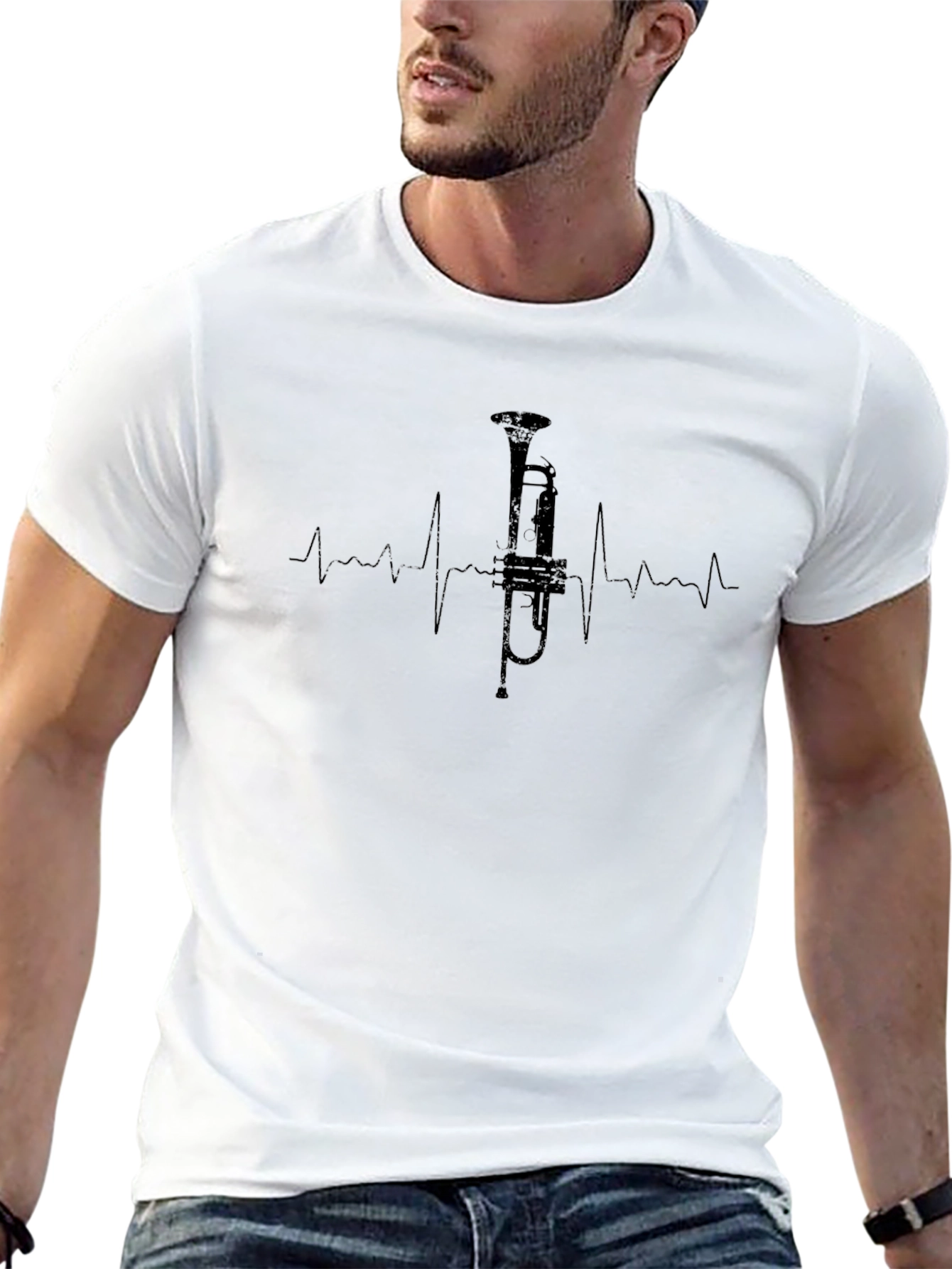 Trumpet Heartbeat T-Shirt - Music Lover Tee