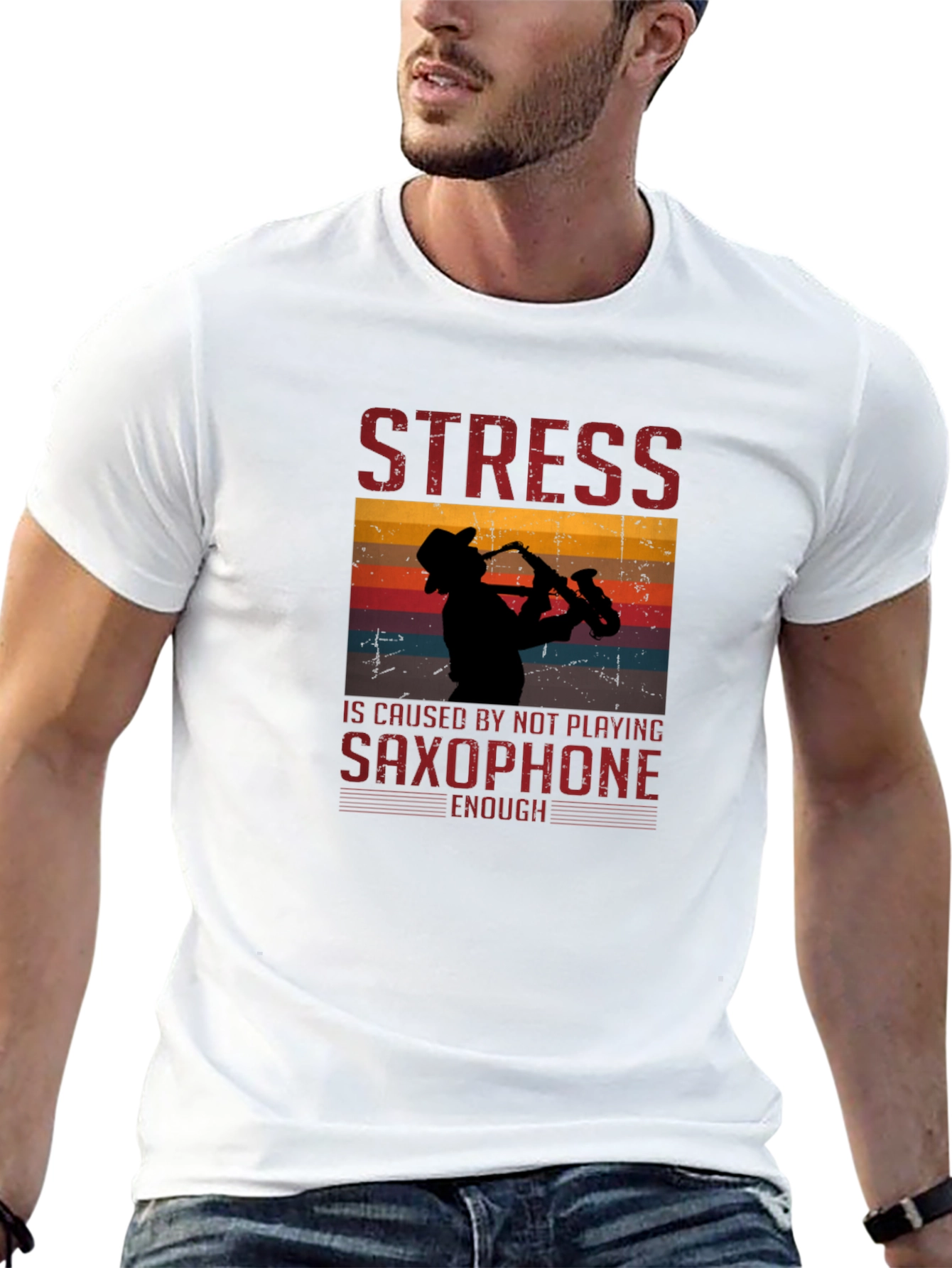 Stress Saxophone Black T-Shirt