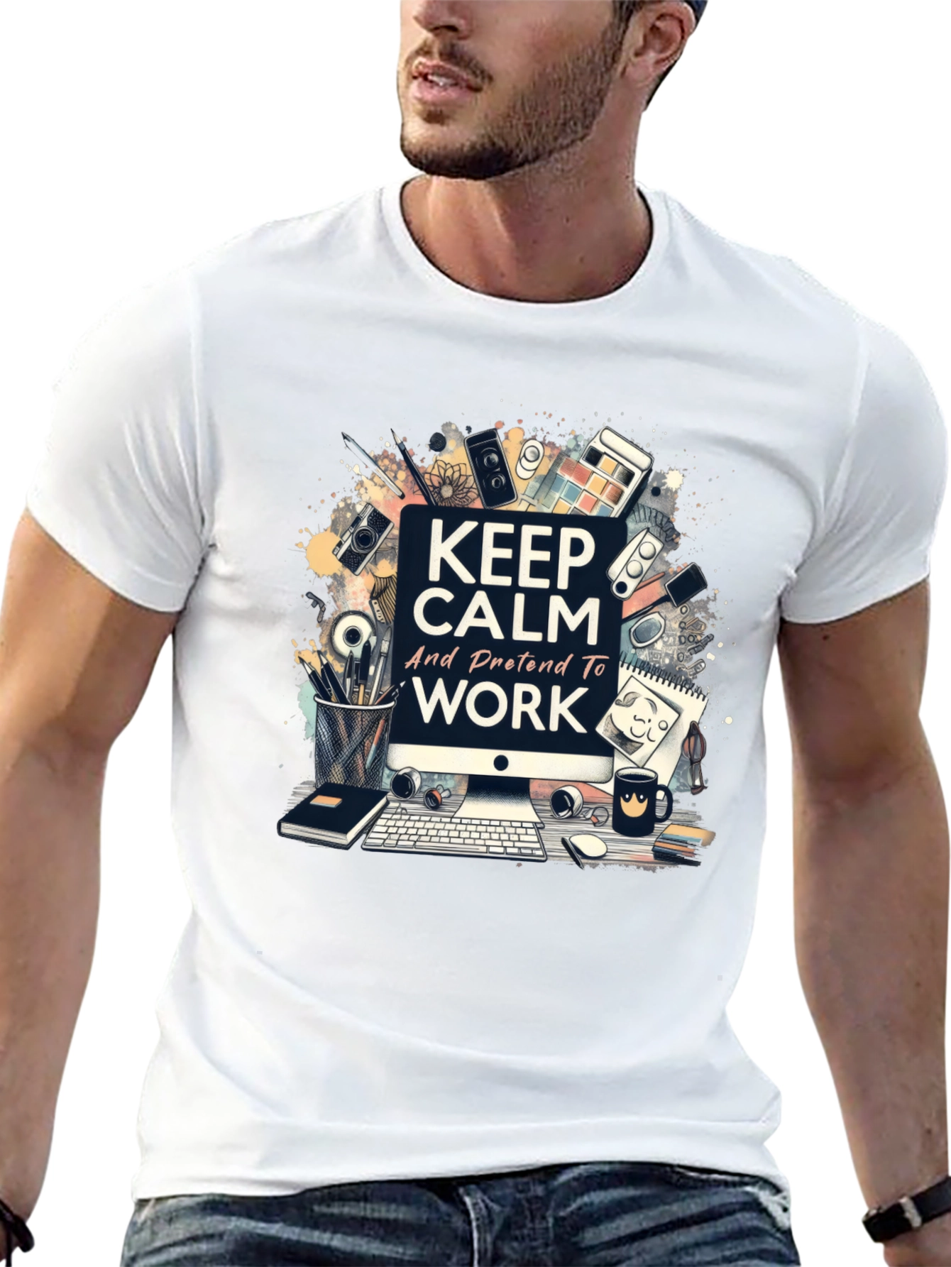 Keep Calm Work Graphic Tee
