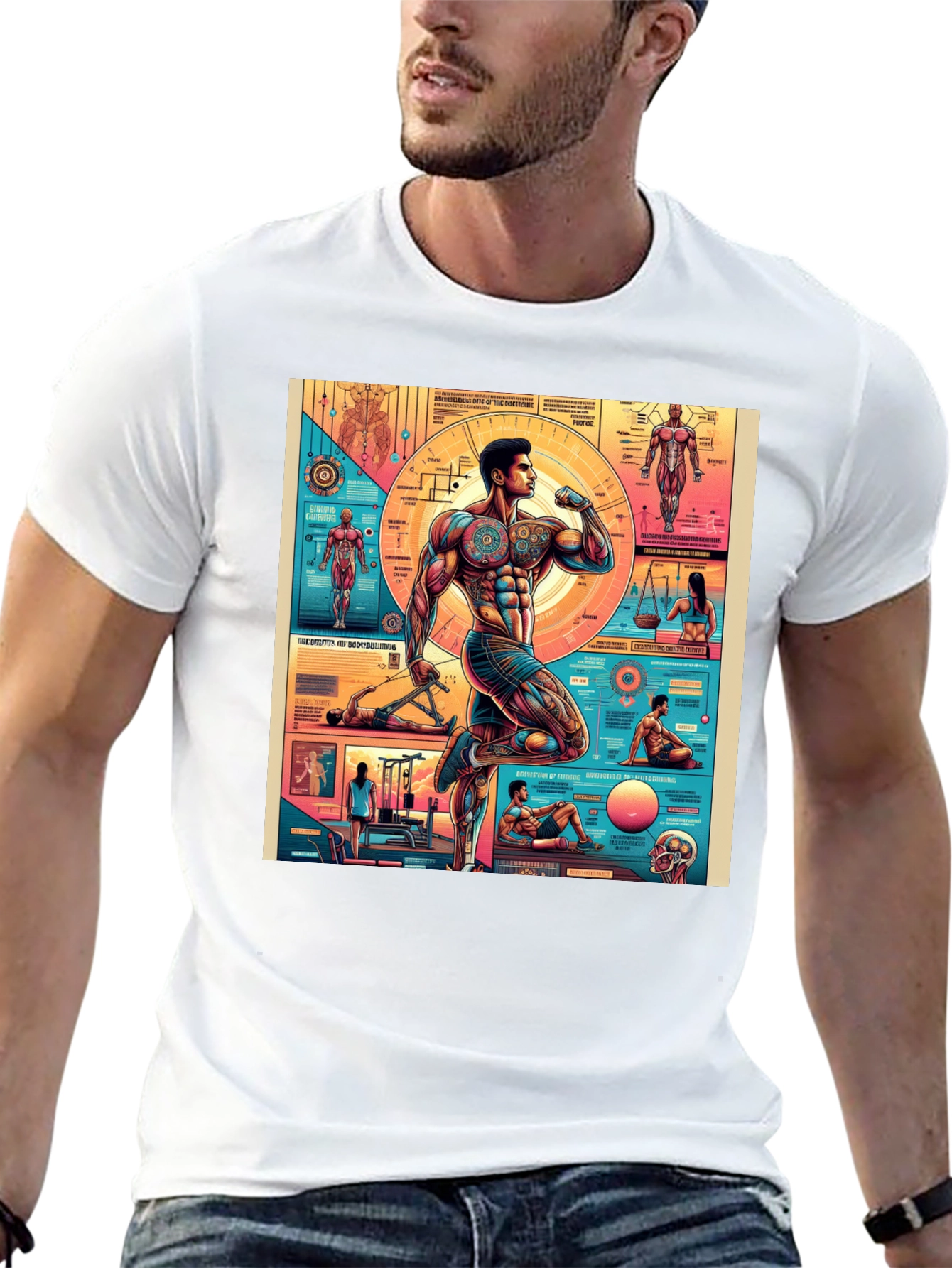 Muscular Anatomy T-Shirt Bodybuilding Design