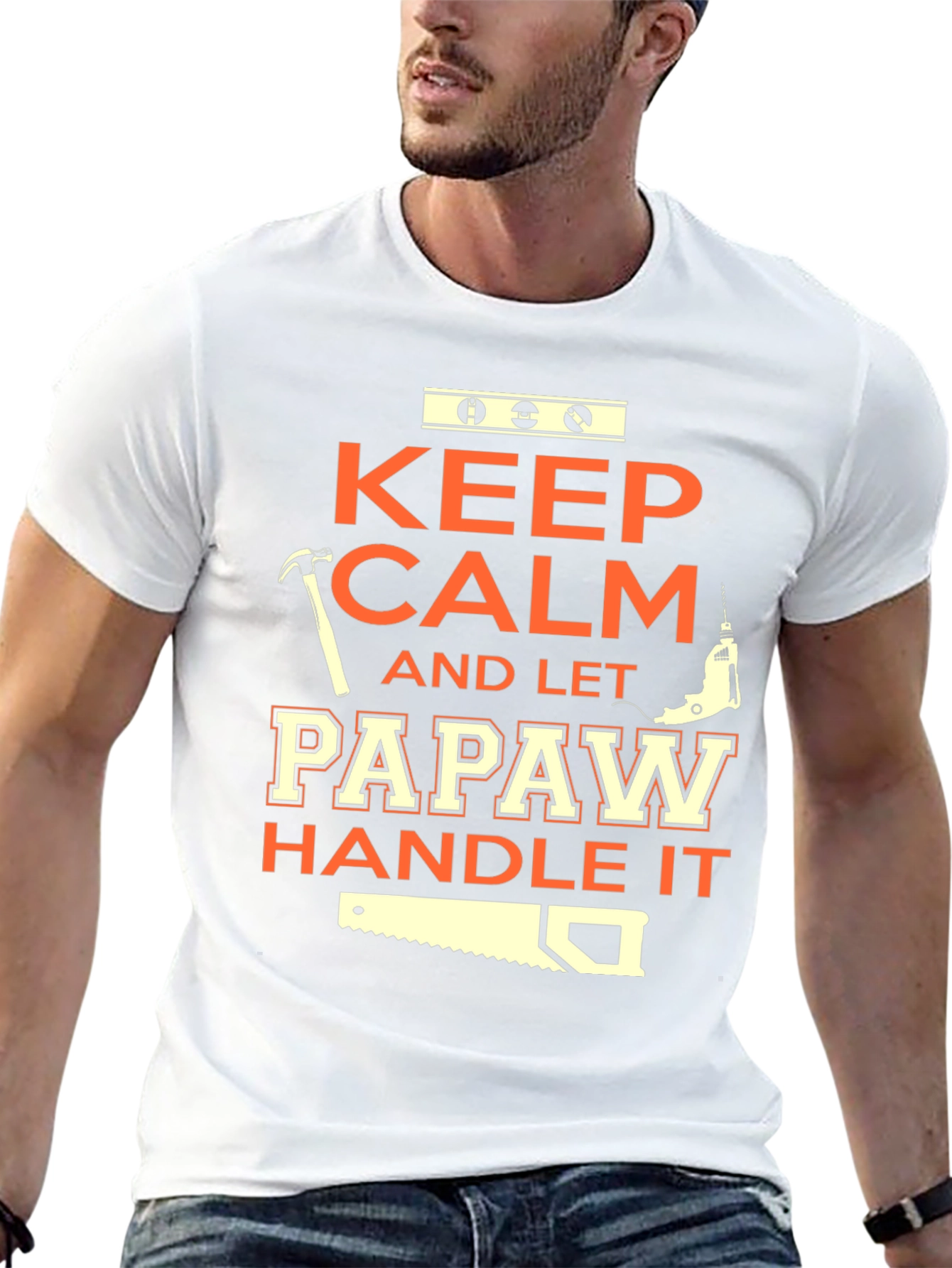 Keep Calm Papaw Handle It Black T-Shirt