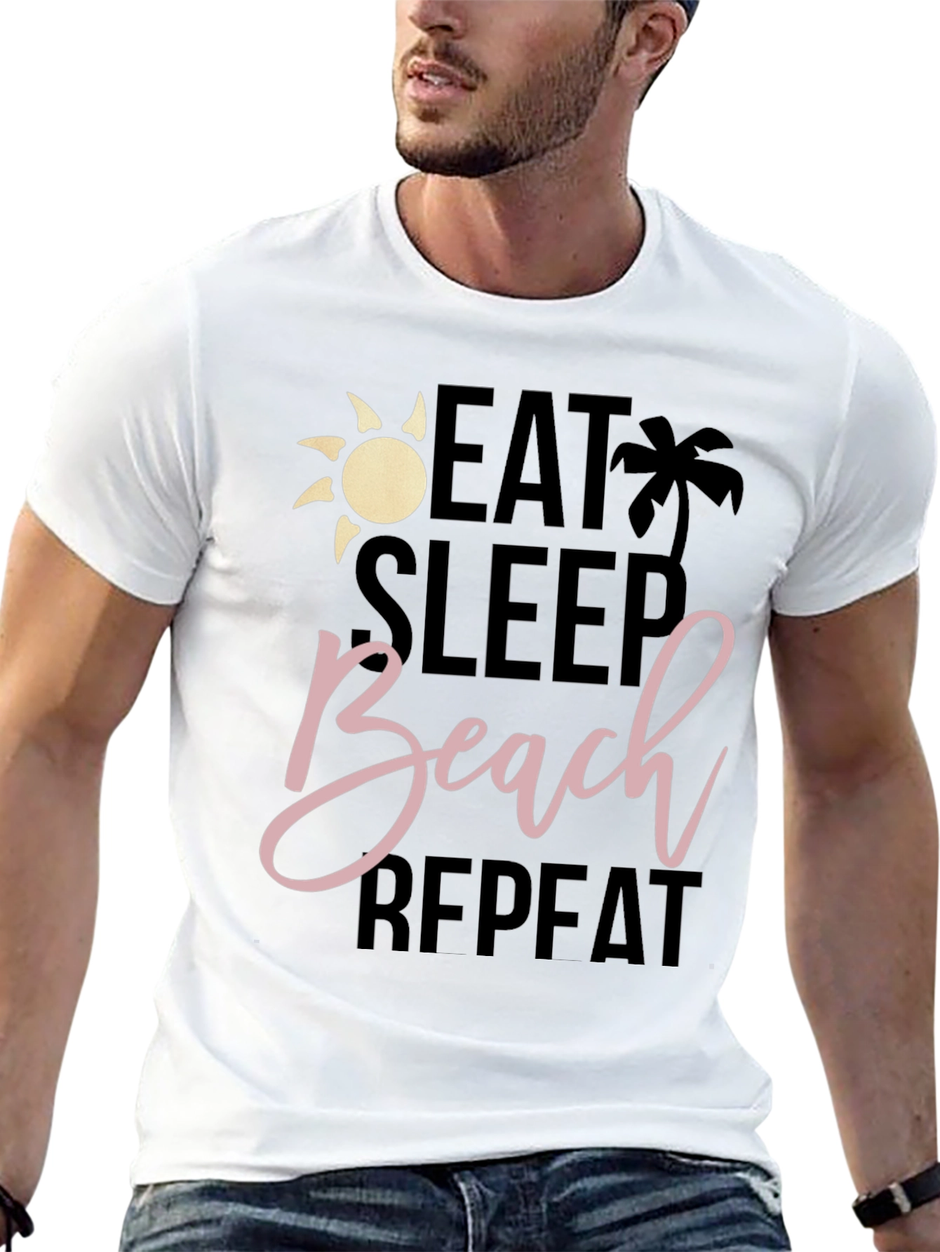 Eat Sleep Beach Repeat T-Shirt - Summer Vacation Vibes