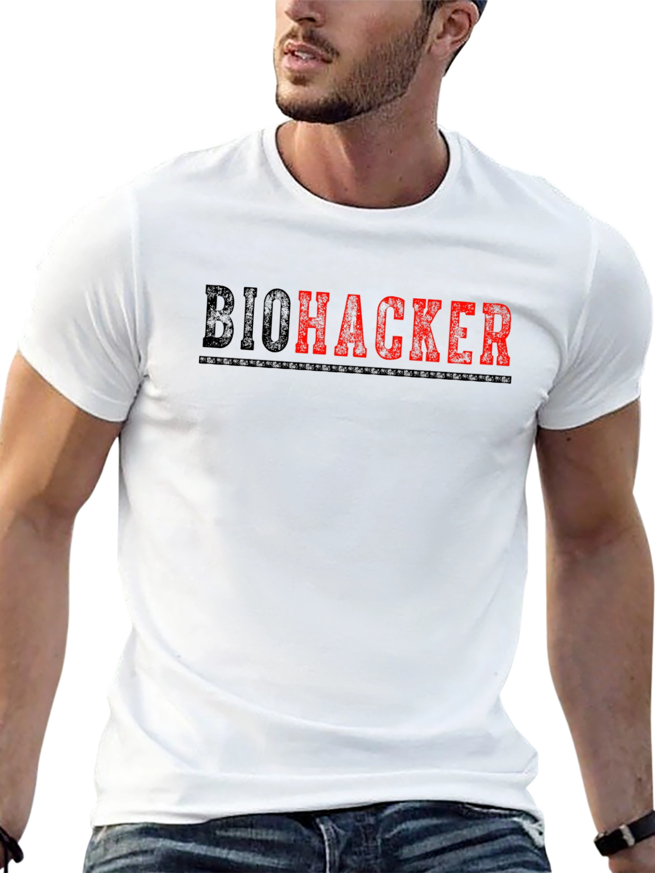 Biohacker Graphic Tee - Black Cotton T-Shirt
