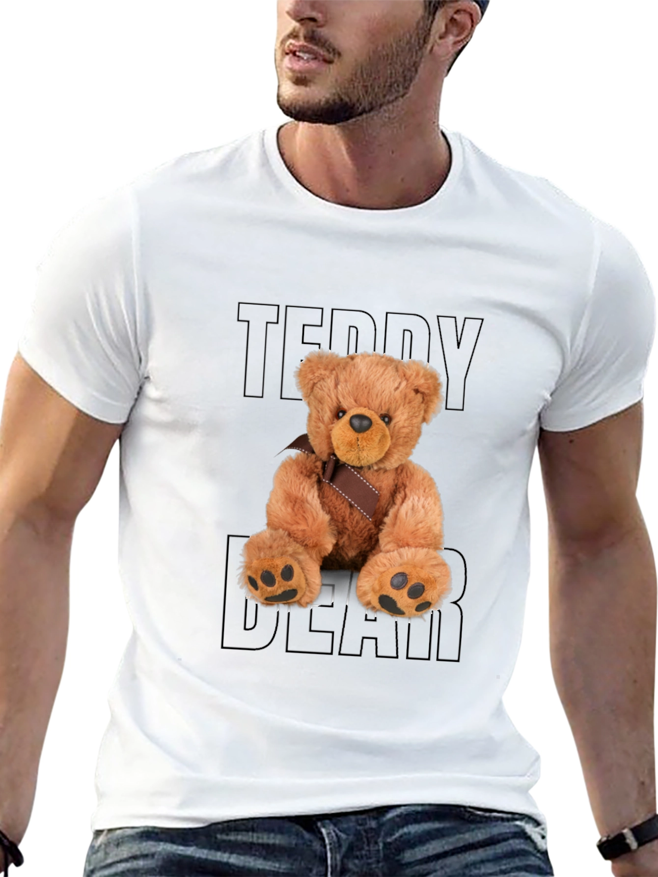 Teddy Bear Graphic Black T-Shirt