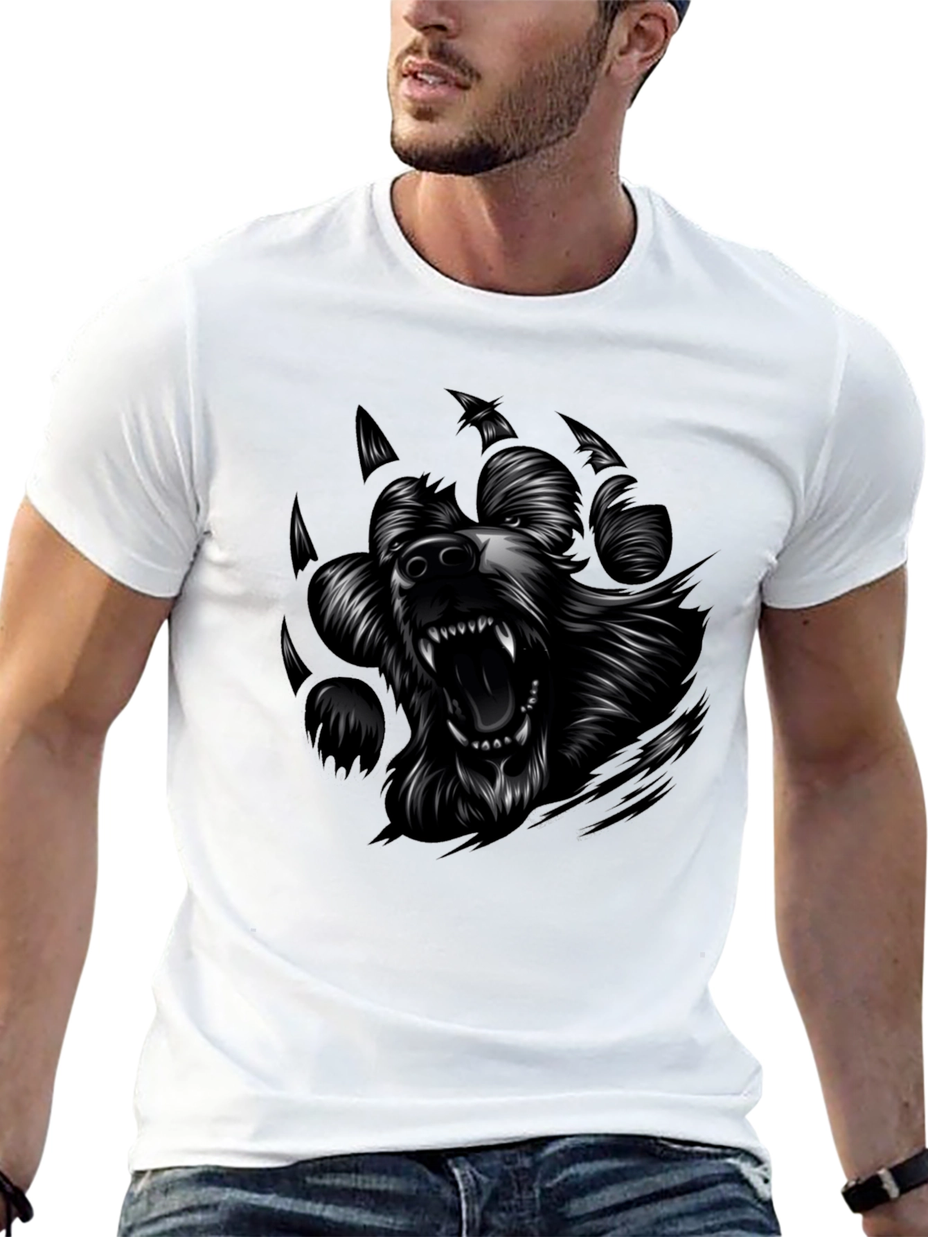 Mens Black Bear Graphic Tee