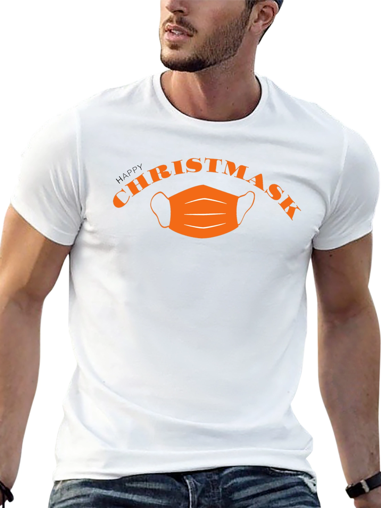 Happy Christmask Black T-Shirt