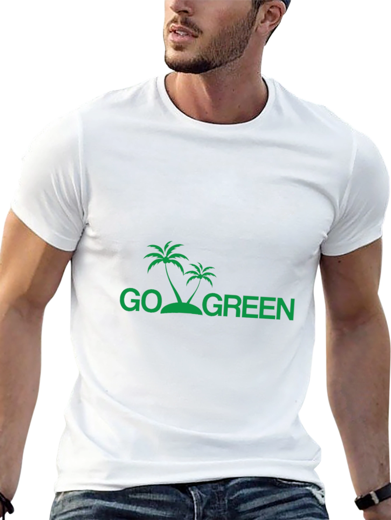 Go Green Palm Tree Graphic Tee