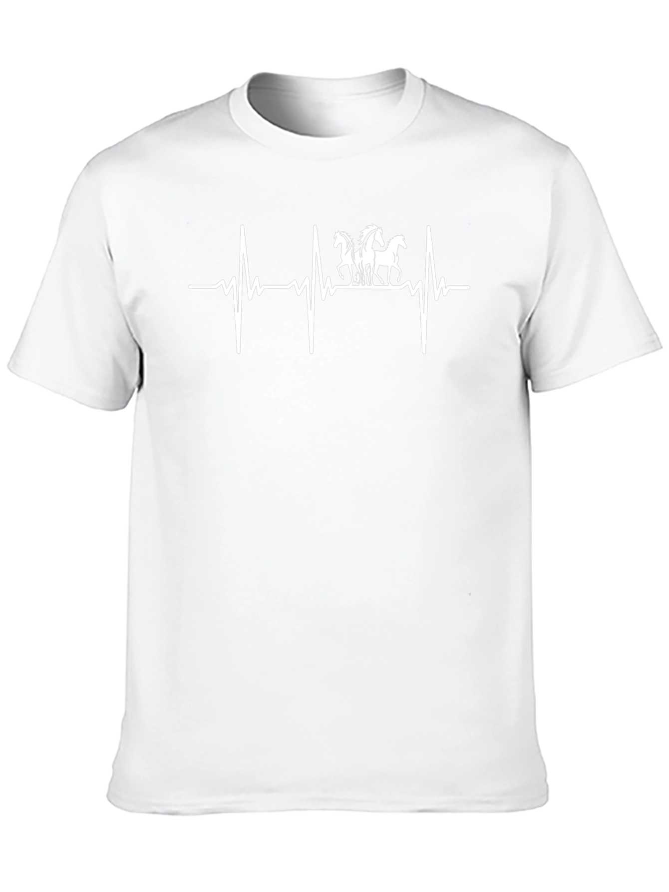 Horse Lover Heartbeat T-Shirt - Black