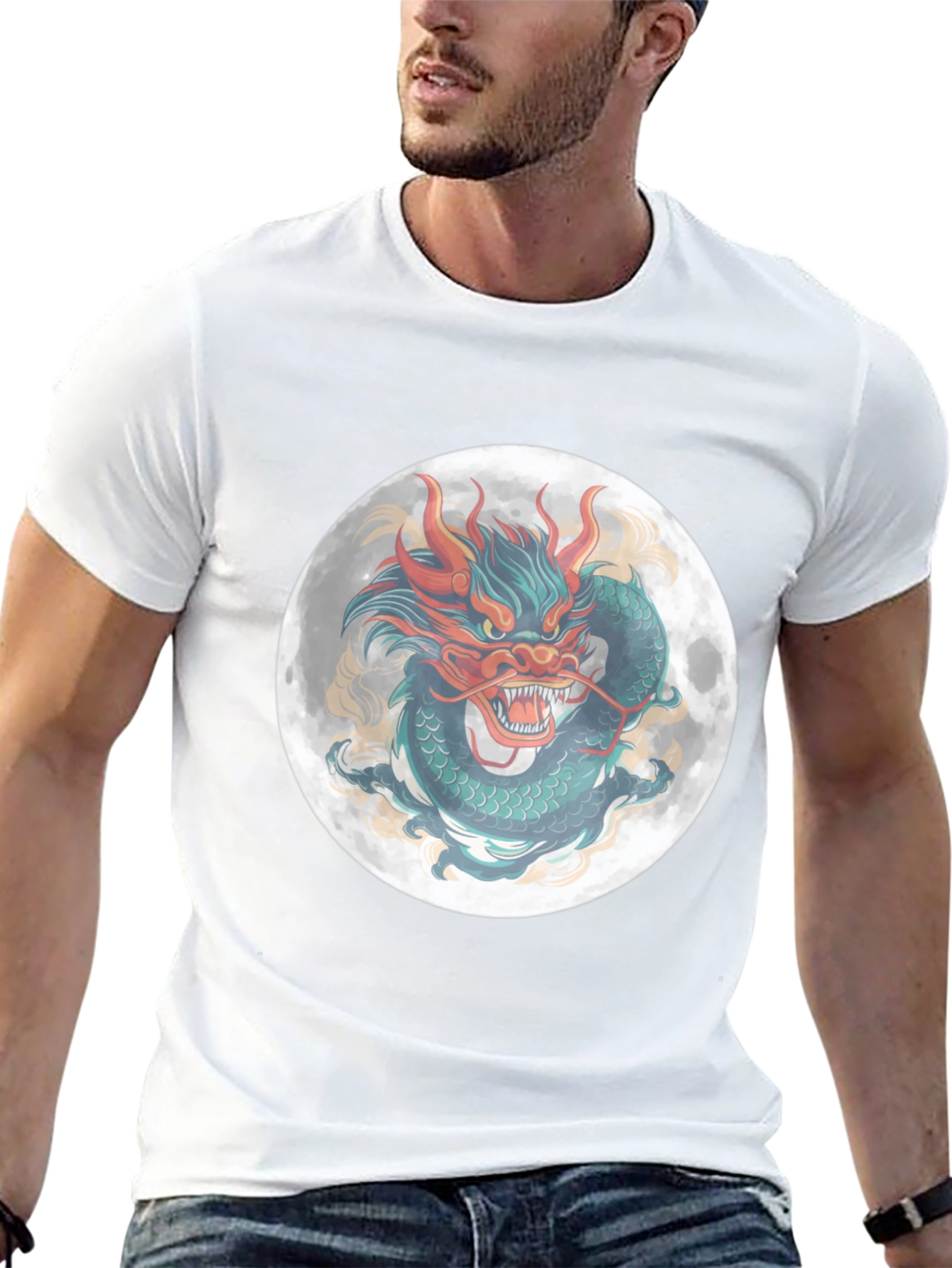 Dragon Moon Graphic Tee - Mens Black T-Shirt