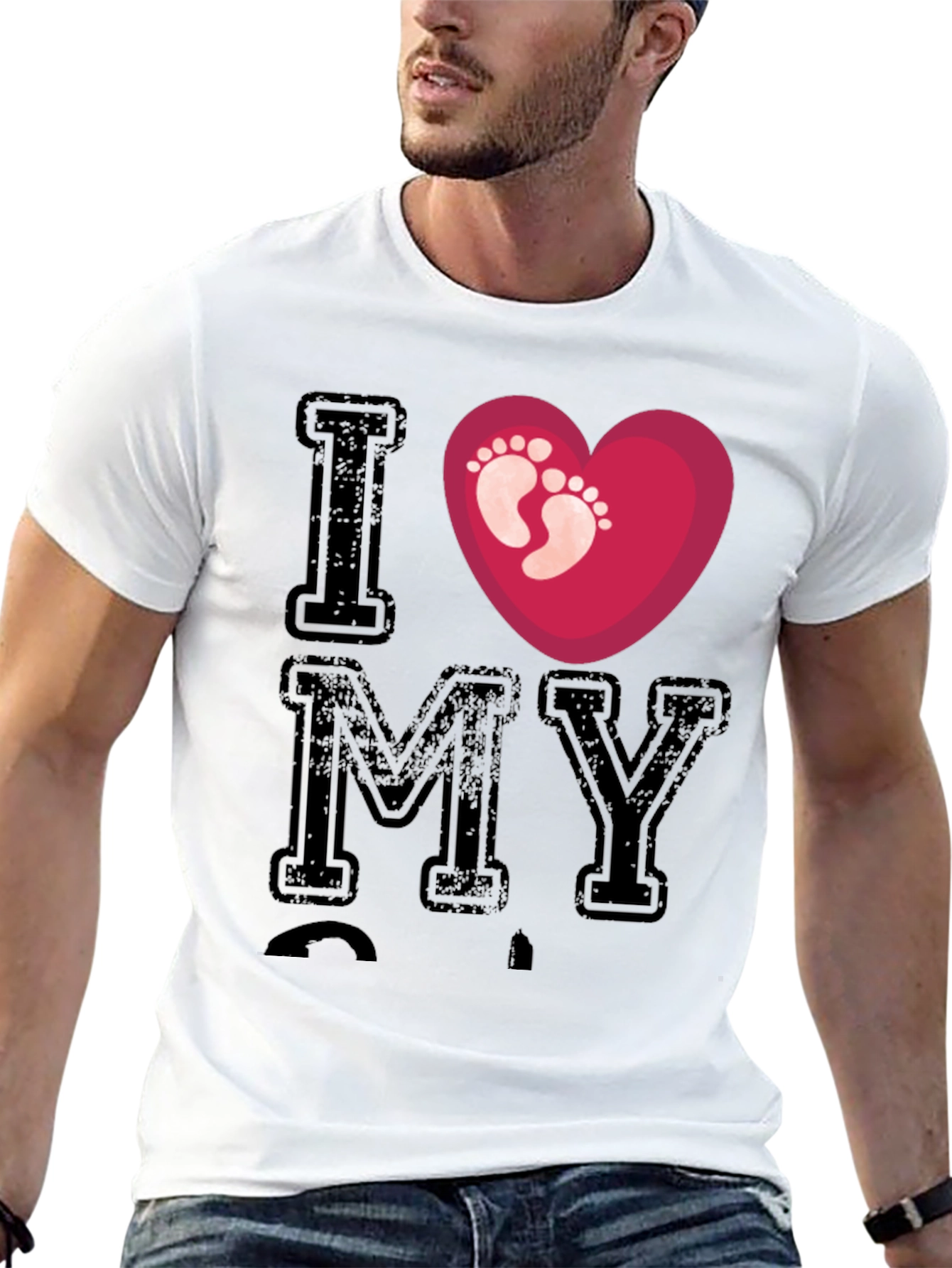 I Love My T-Shirt with Heart & Footprints