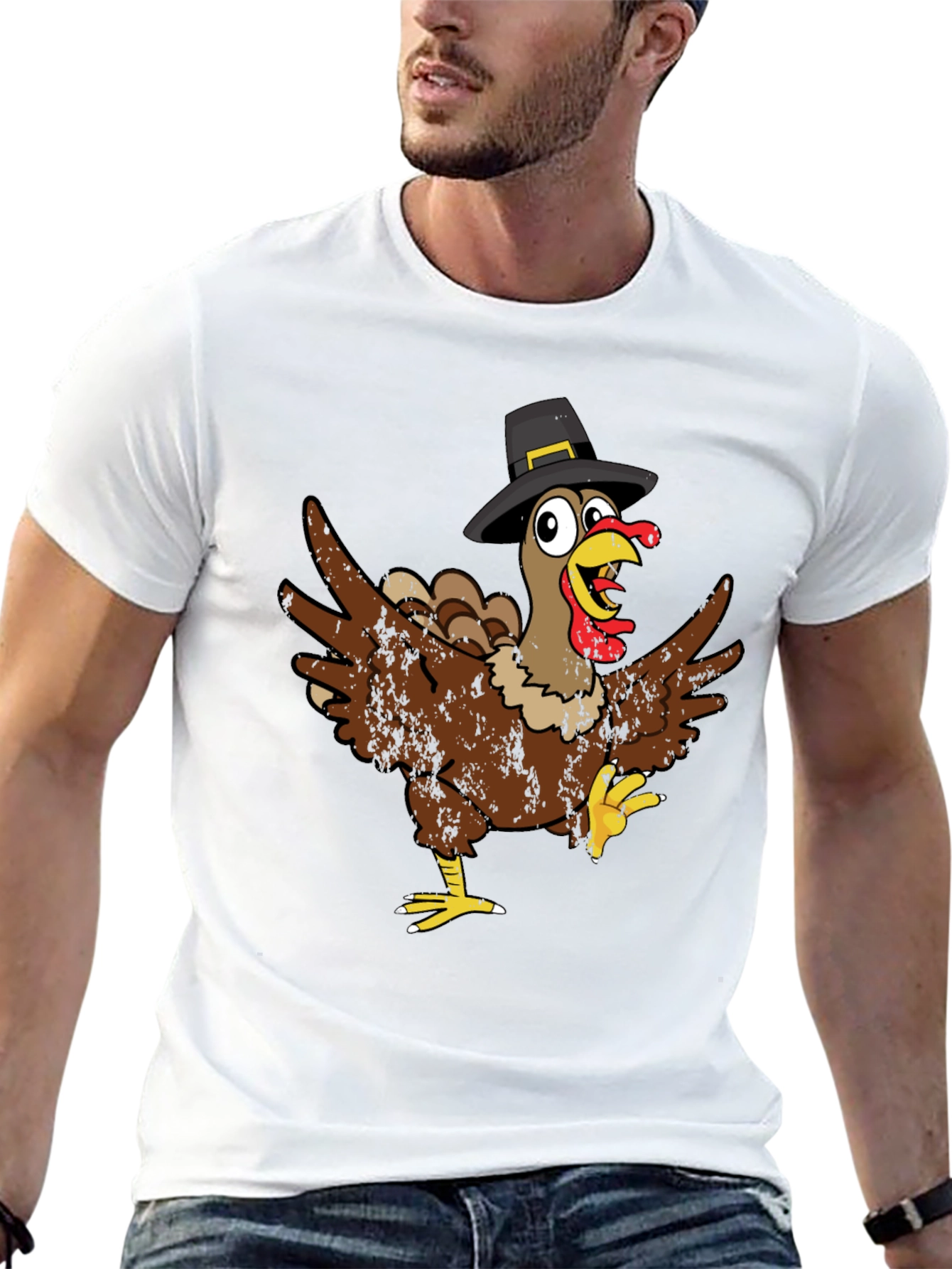 Thanksgiving Turkey Pilgrim Hat T-Shirt