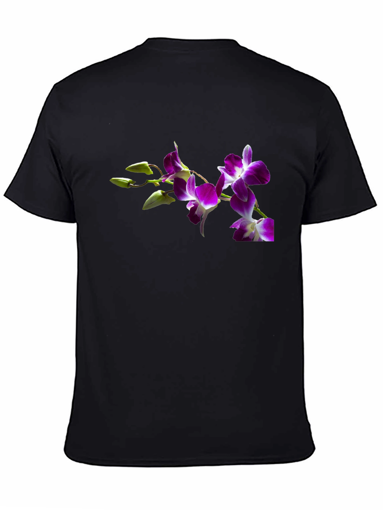 Floral Print Black Tee