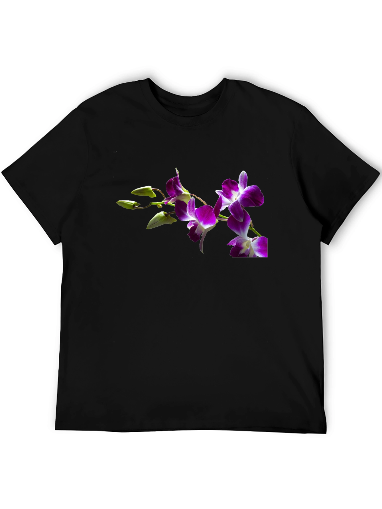 Floral Print Black Tee