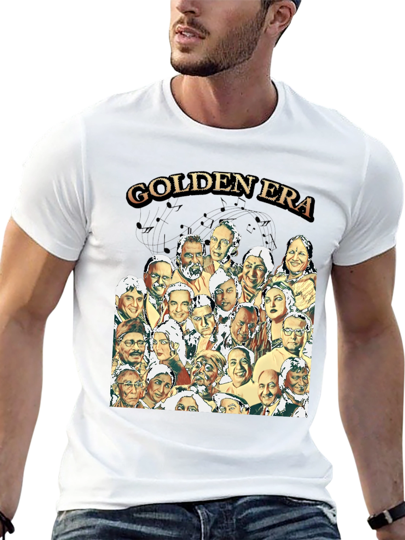 Golden Era Graphic Print Black T-Shirt