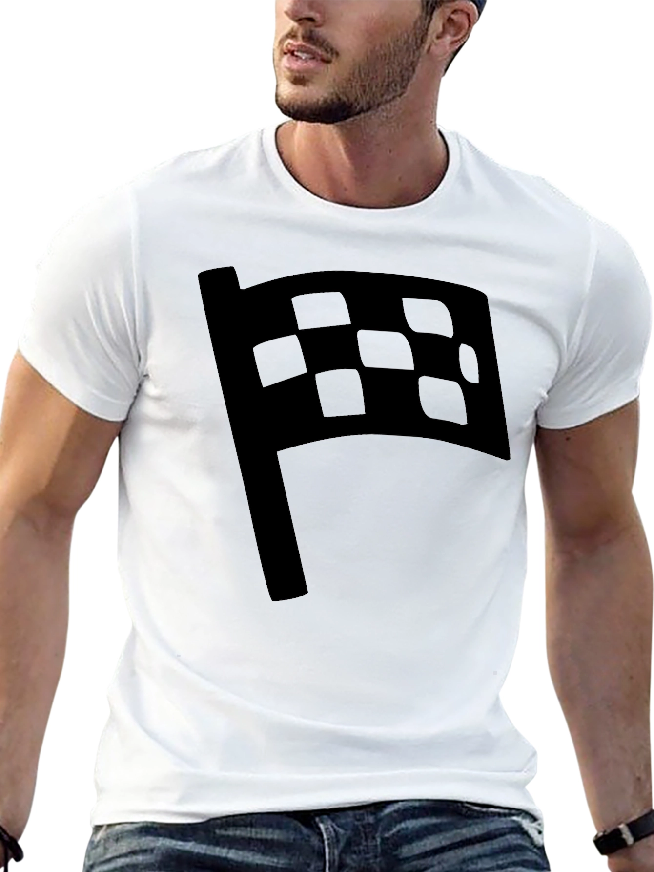 Checkered Flag Graphic Tee - Racing Fan Shirt