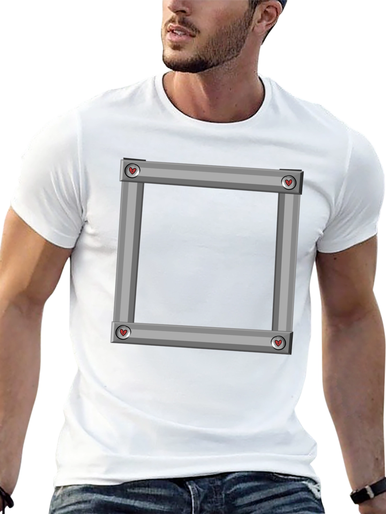 Square Frame Graphic Black T-Shirt