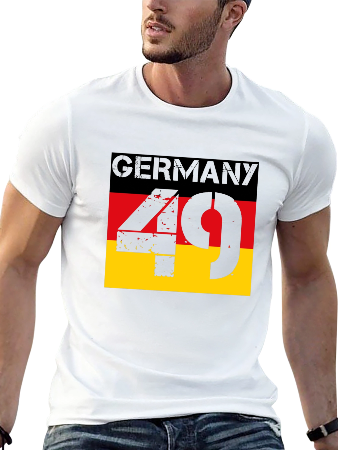 Germany Flag 49 T-Shirt - Black Graphic Tee