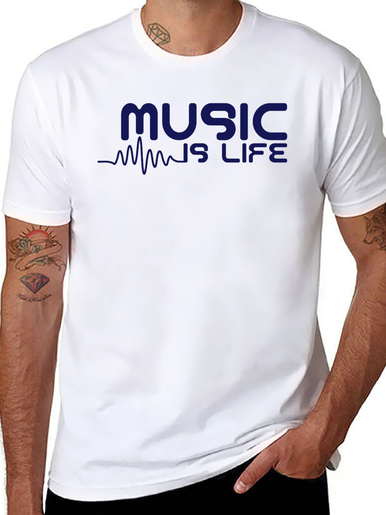 Music is Life Graphic Tee - Black