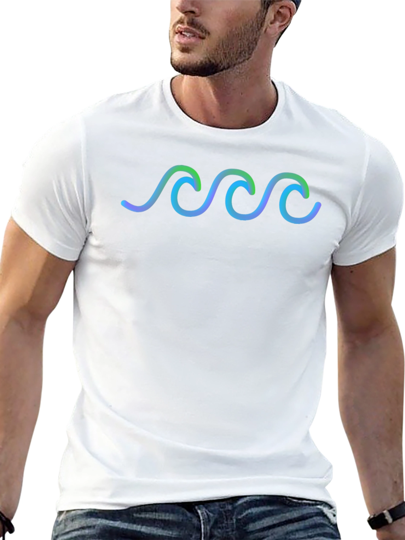 Wave Pattern T-Shirt - Stylish & Comfortable