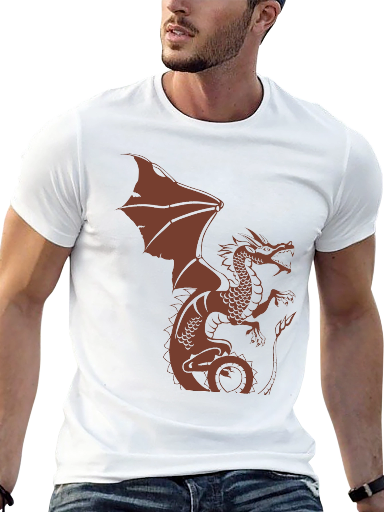 Dragon Graphic Tee - Black Cotton Blend