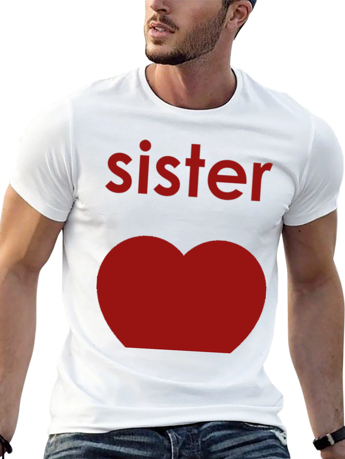Sister Heart Matching T-Shirt - Cute Family Tee