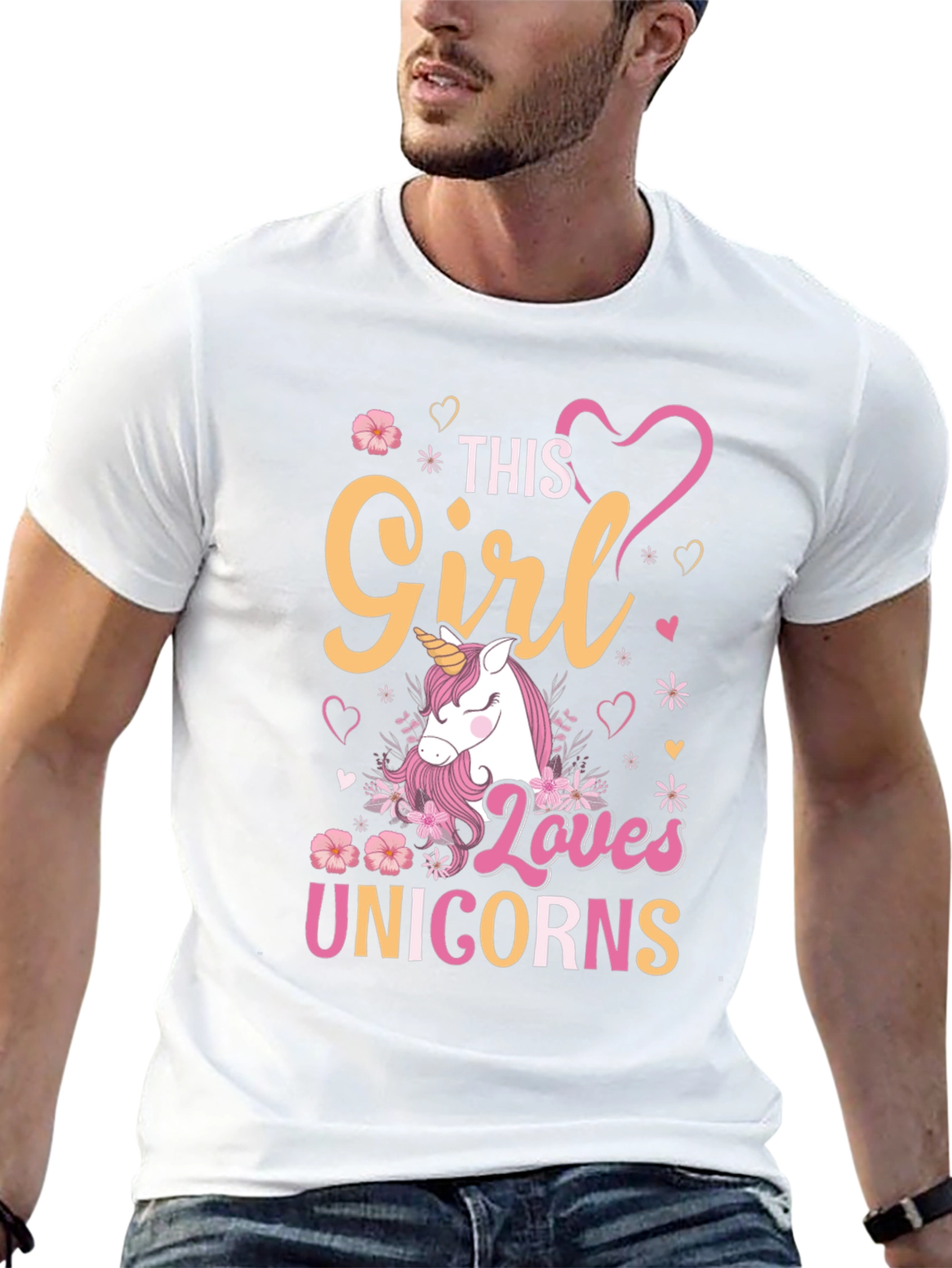 Girl Loves Unicorns T-Shirt Black