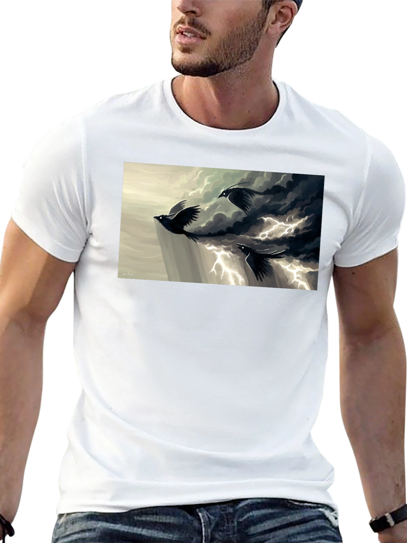 Raven Lightning Black T-Shirt