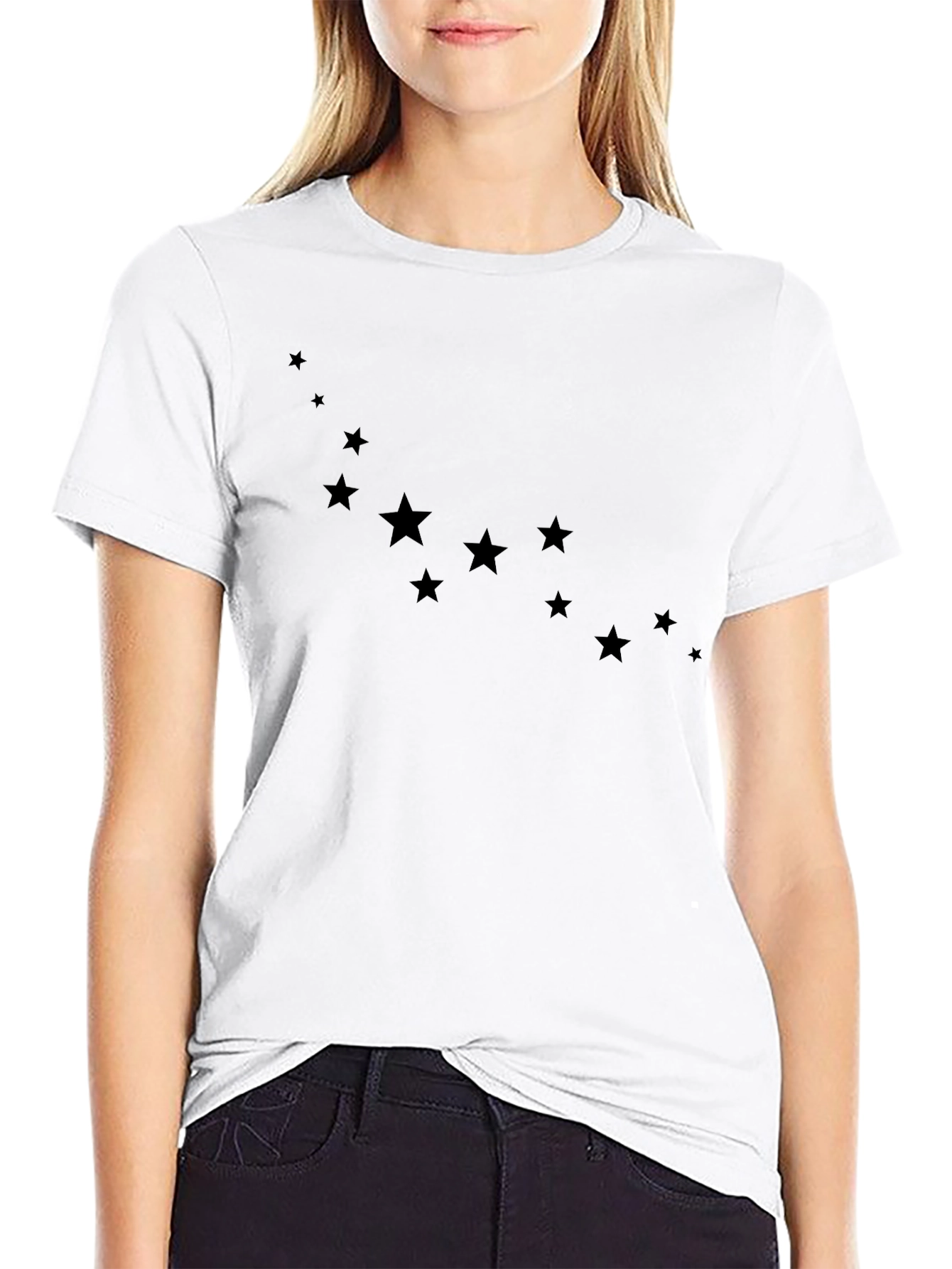Starry Night Black Tee - Casual Style