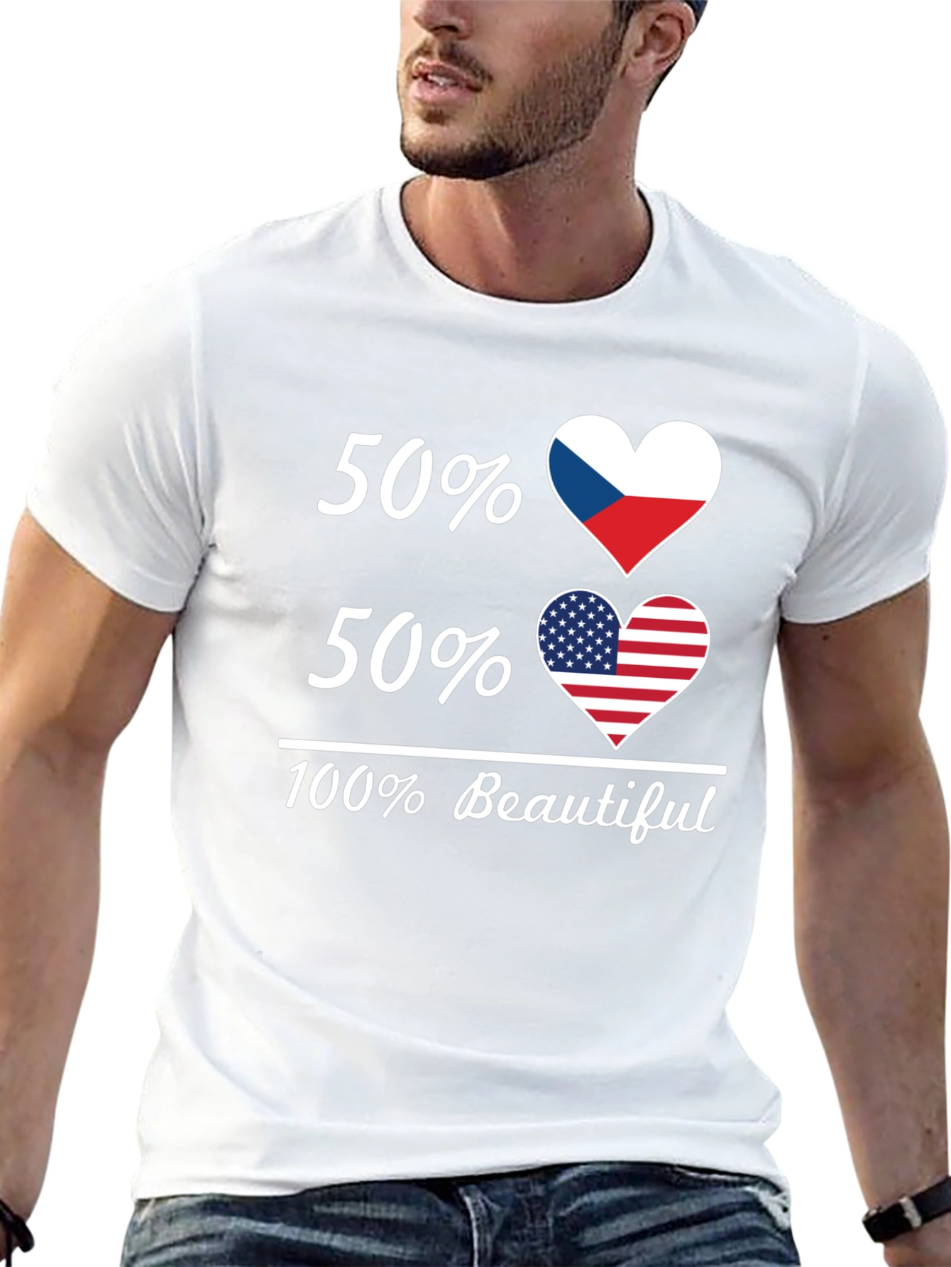 Czech American Heart Flag T-Shirt